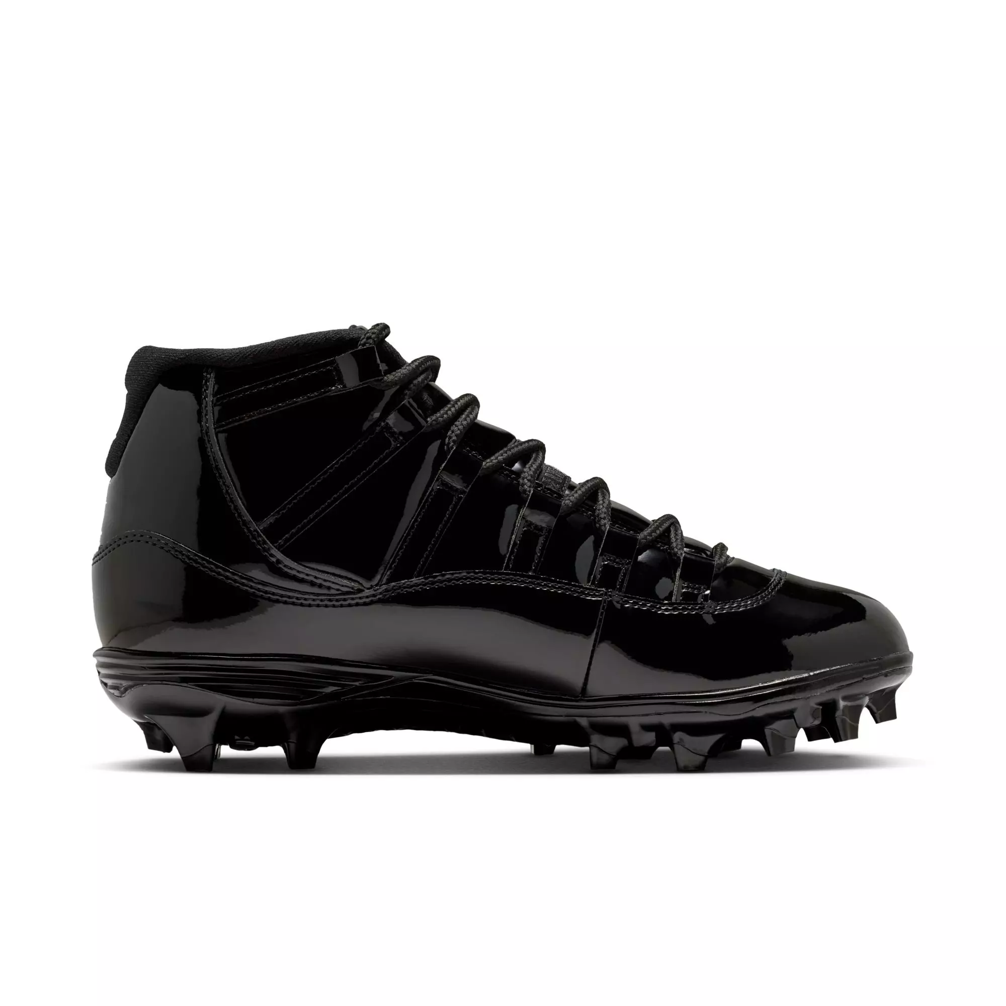 Jordan 11 Mid TD "Metallic Silver" Men's Football Cleat - BLACK