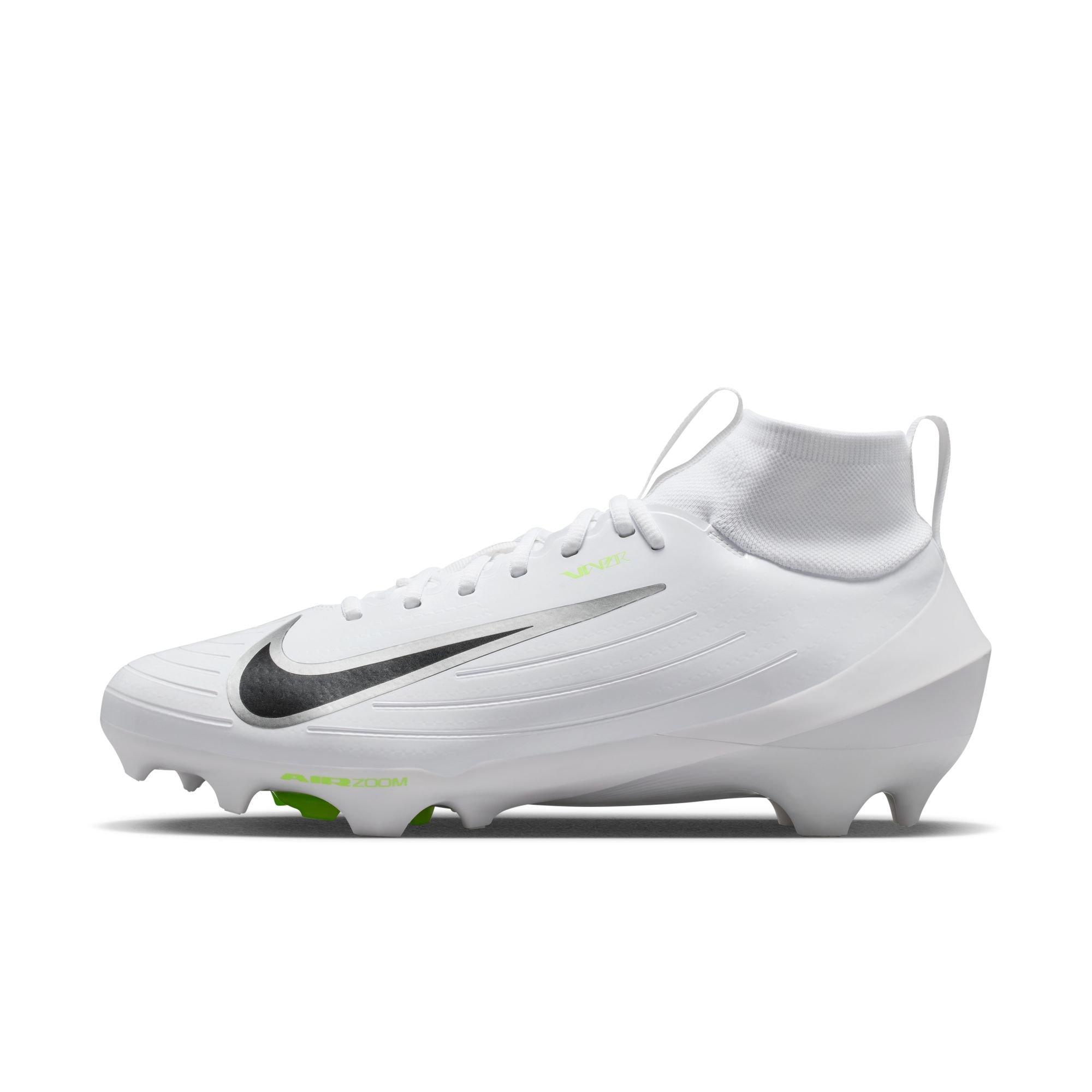 Nike Vapor Pro 1 "White/Metallic Silver/Volt Ice" Men's Football Cleat - WHITE/SILVER Thumbnail View 3