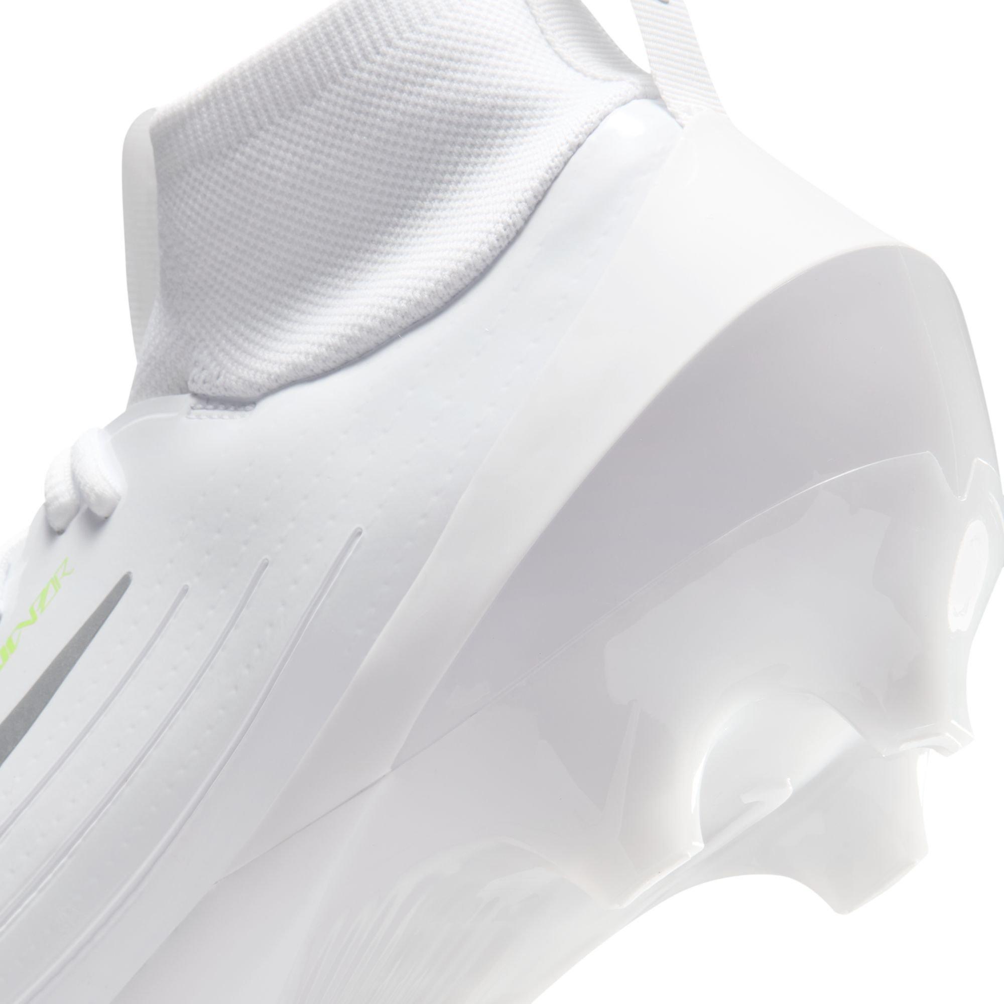 Nike Vapor Pro 1 "White/Metallic Silver/Volt Ice" Men's Football Cleat - WHITE/SILVER Thumbnail View 12