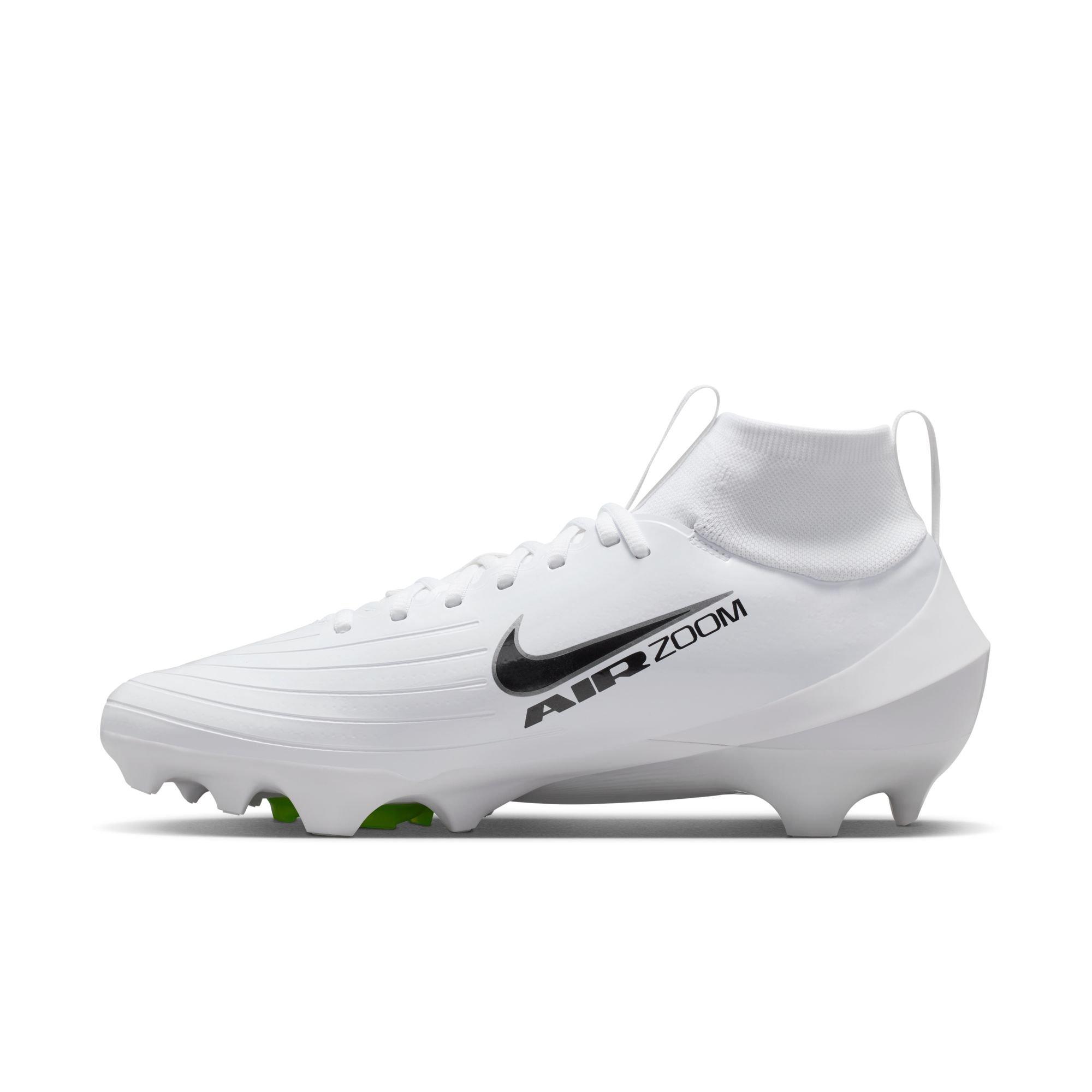 Nike Vapor Pro 1 "White/Metallic Silver/Volt Ice" Men's Football Cleat - WHITE/SILVER Thumbnail View 4