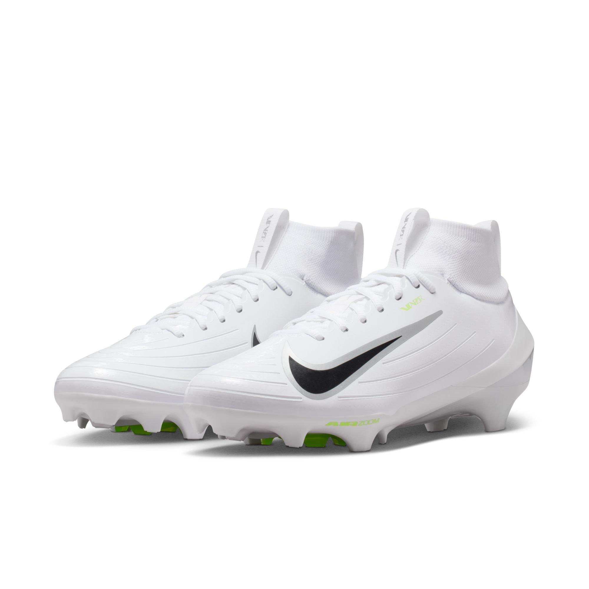 Nike Vapor Pro 1 "White/Metallic Silver/Volt Ice" Men's Football Cleat - WHITE/SILVER Thumbnail View 5