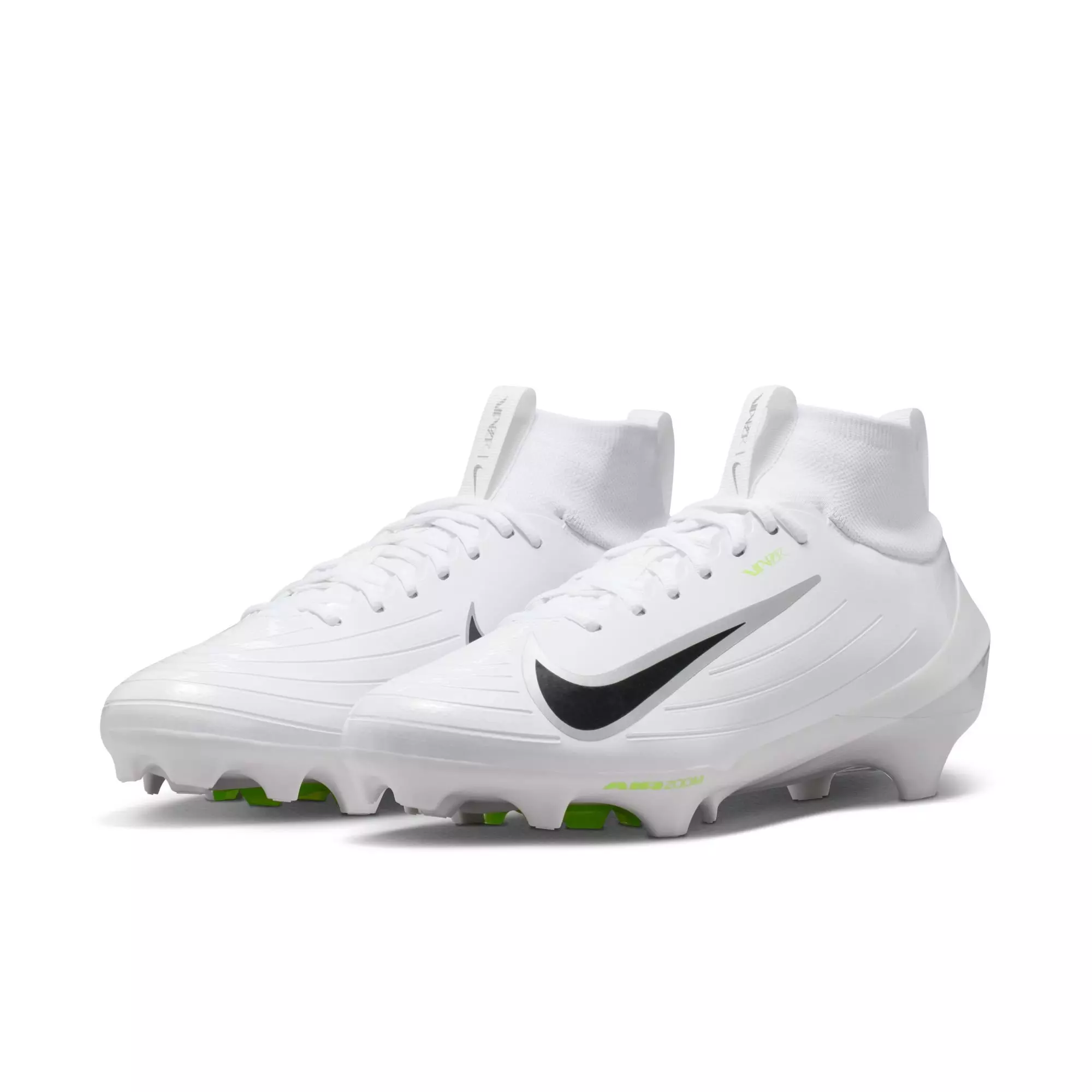 Nike Vapor Pro 1 "White/Metallic Silver/Volt Ice" Men's Football Cleat - WHITE/SILVER