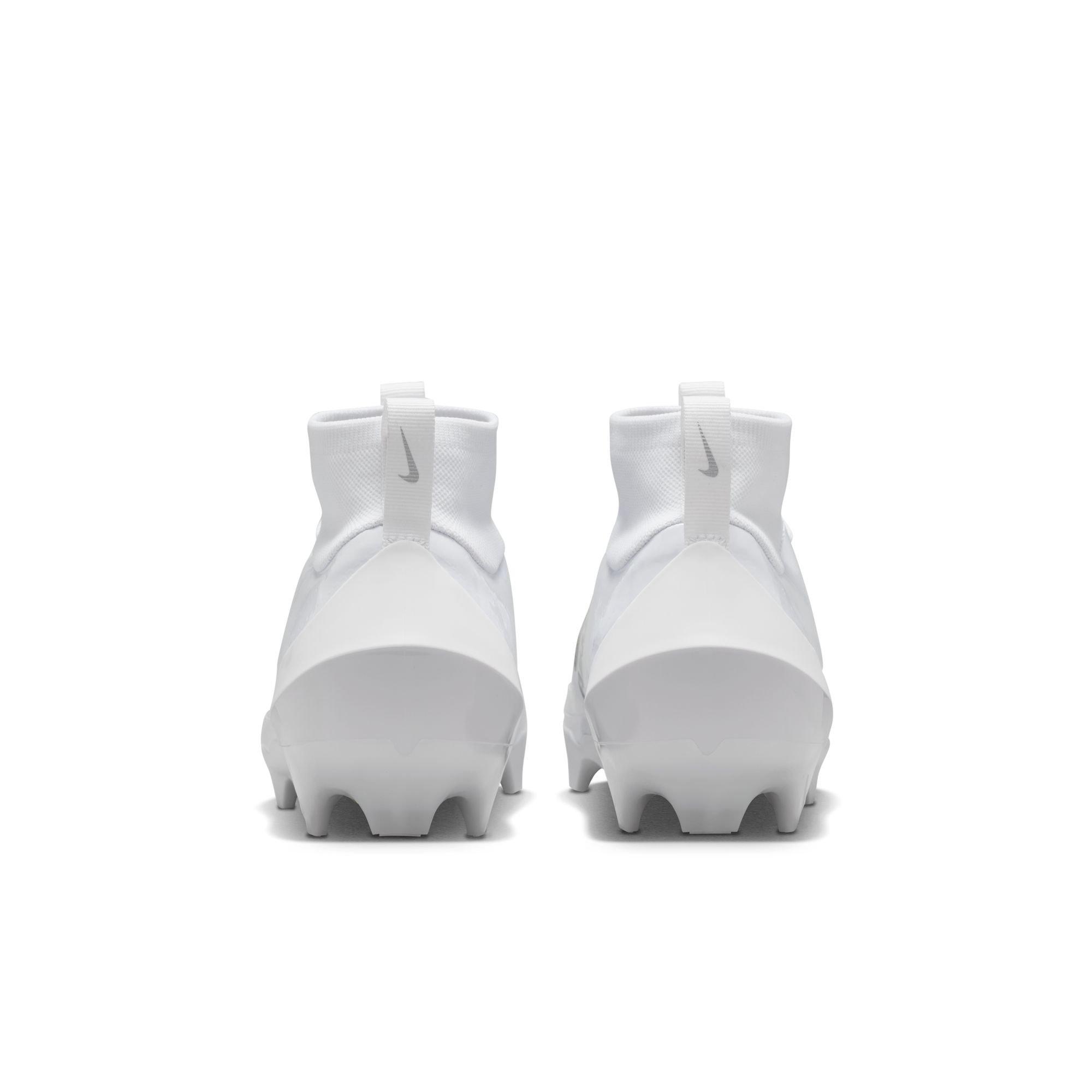 Nike Vapor Pro 1 "White/Metallic Silver/Volt Ice" Men's Football Cleat - WHITE/SILVER Thumbnail View 7
