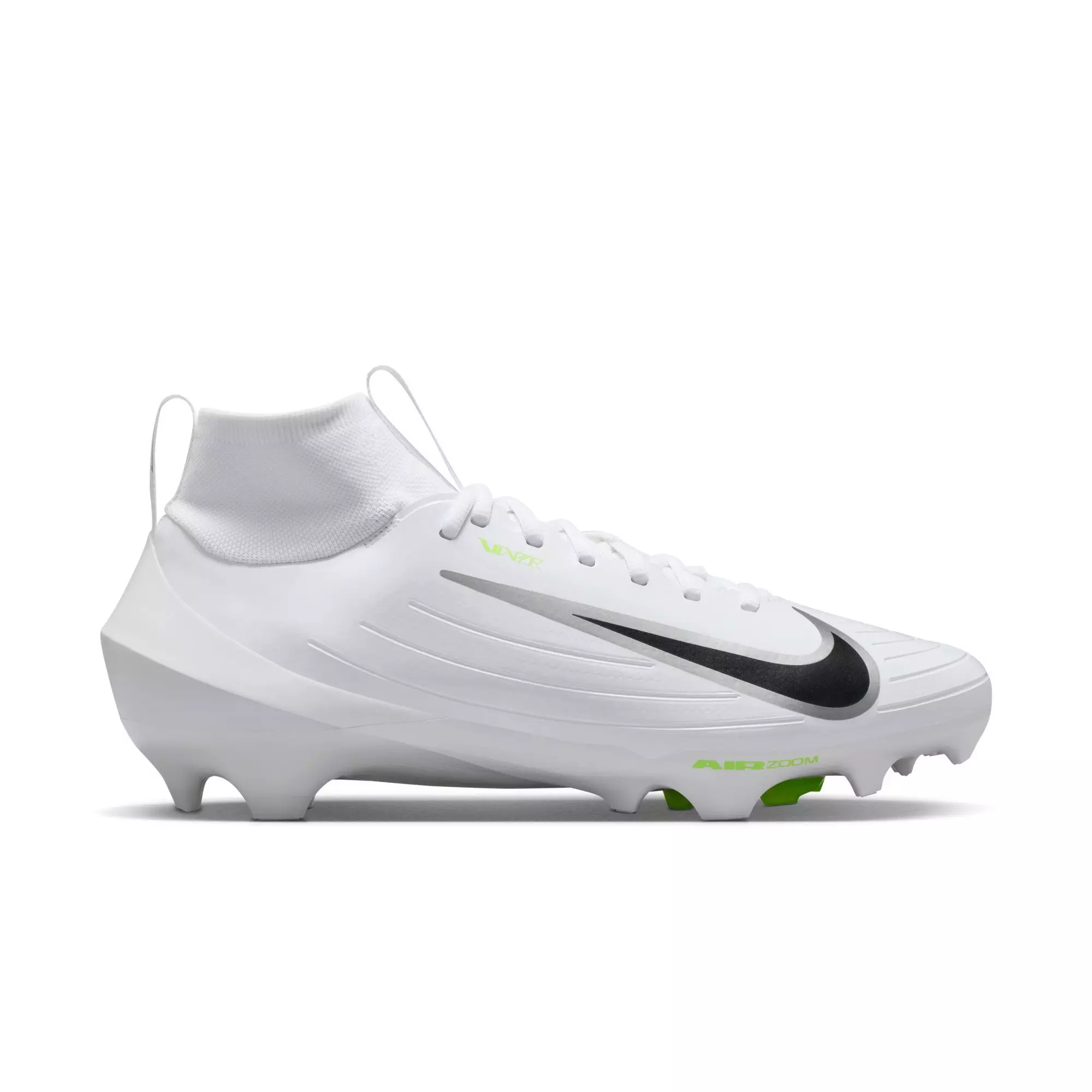 Nike Vapor Pro 1 "White/Metallic Silver/Volt Ice" Men's Football Cleat - WHITE/SILVER