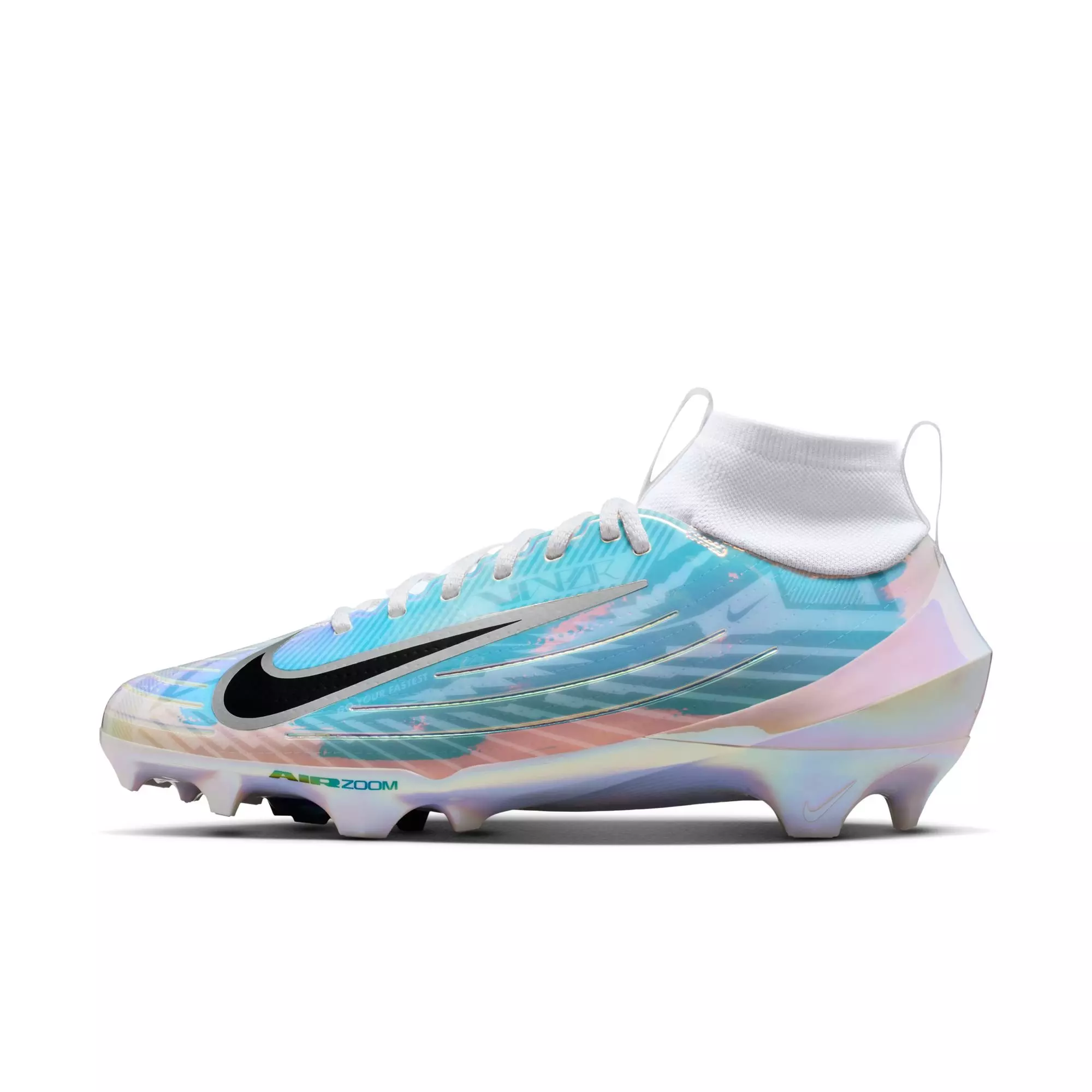 Nike Vapor Pro 1 "White/Black/Metallic Silver" Men's Football Cleat - WHITE/BLACK