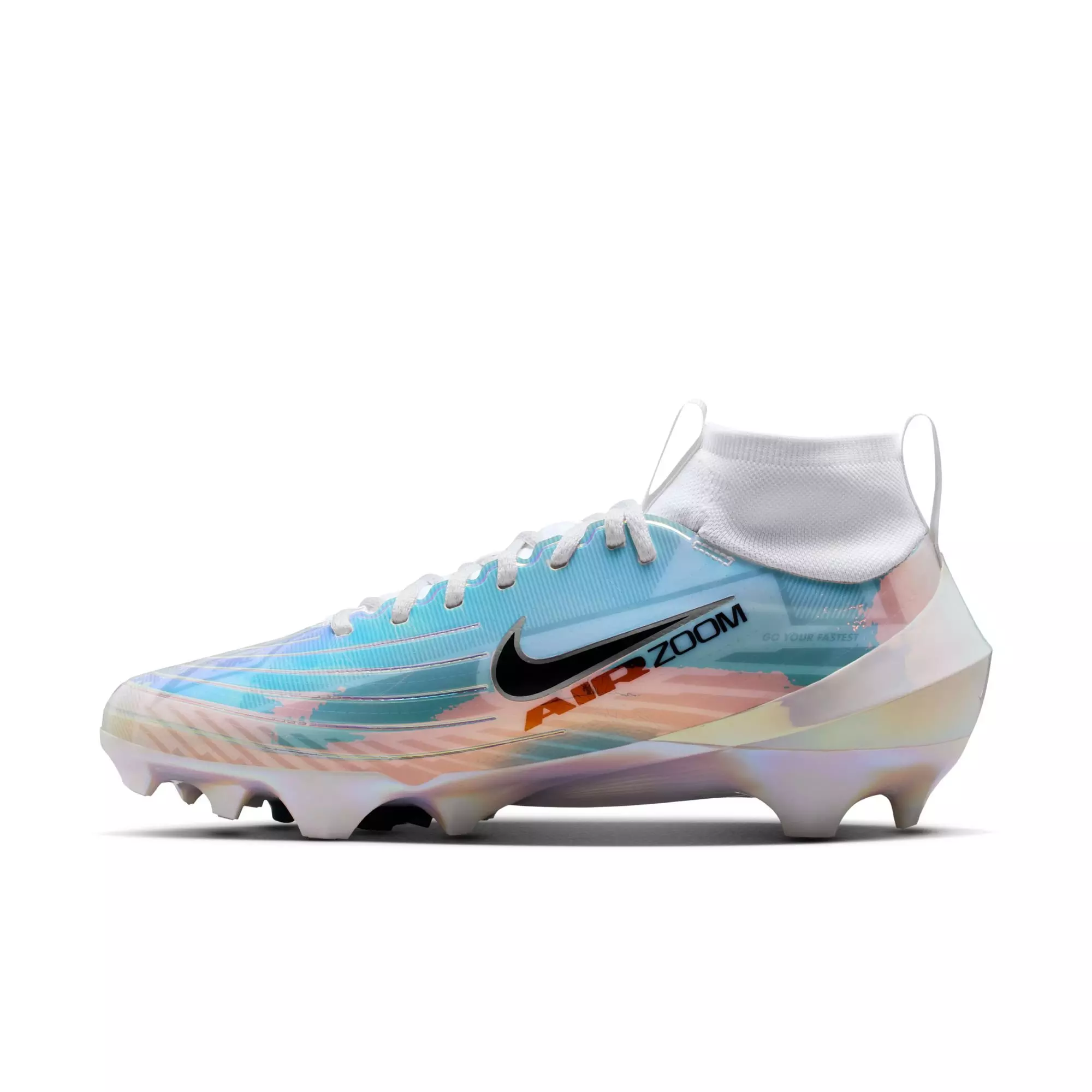 Nike Vapor Pro 1 "White/Black/Metallic Silver" Men's Football Cleat - WHITE/BLACK