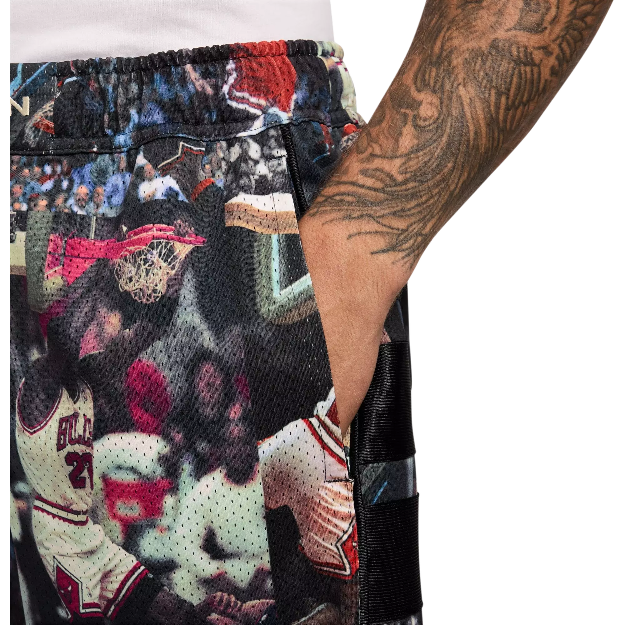 Jordan Men's Flight Printed Cat Scratch Shorts - BLACK