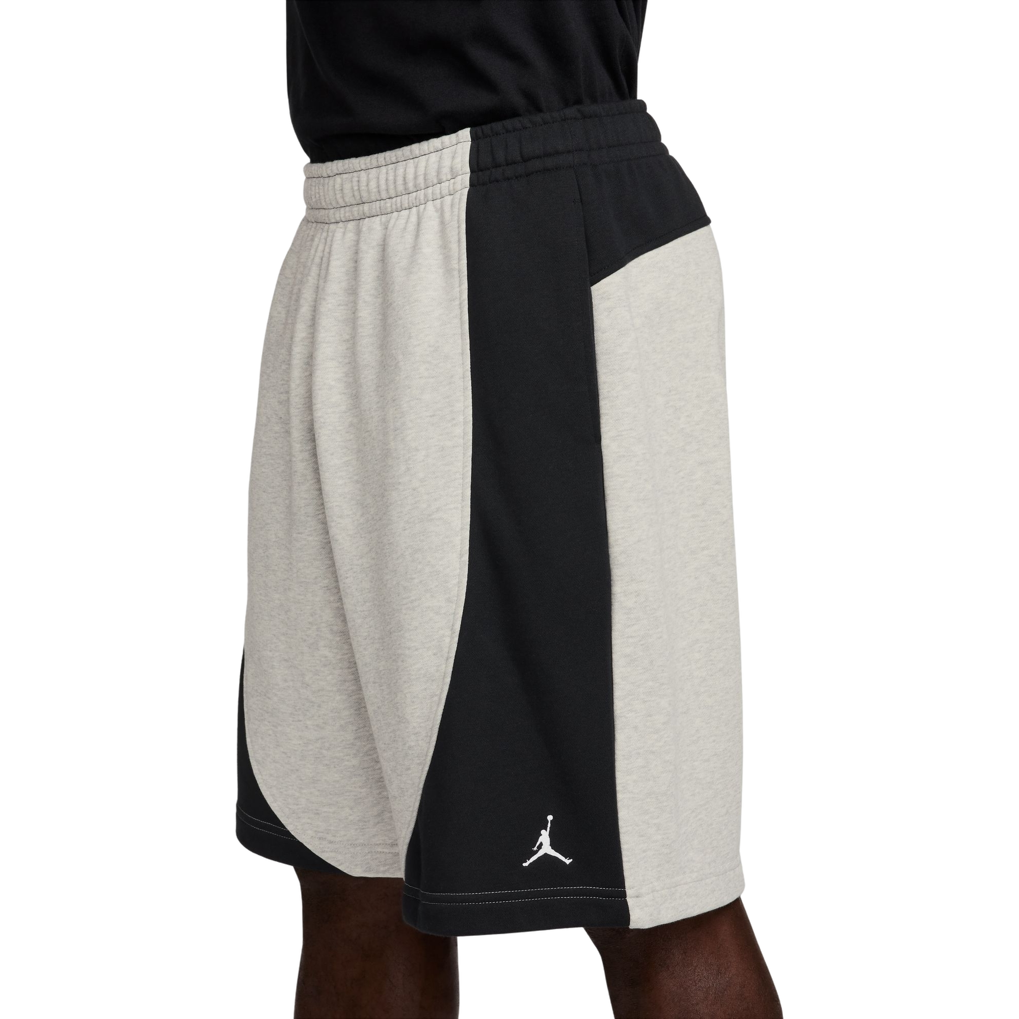 Jordan Men's Brooklyn Fleece Oversized Shorts - GREY/BLACK Thumbnail View 3