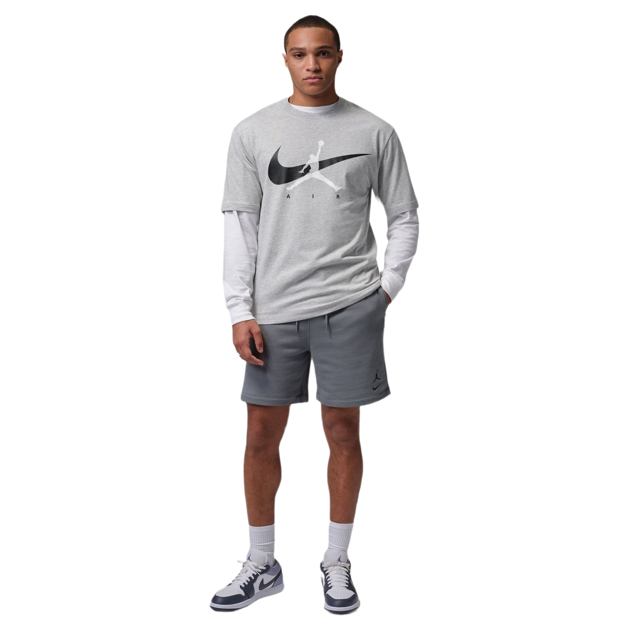 Jordan Men's Brooklyn Jumpman Tee - Grey - GREY Thumbnail View 4