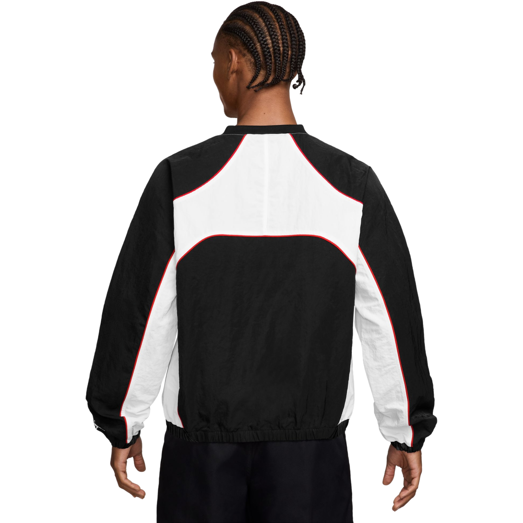 Jordan Men's Flight Long-Sleeve Warm-Up Top - BLACK/WHITE Thumbnail View 2