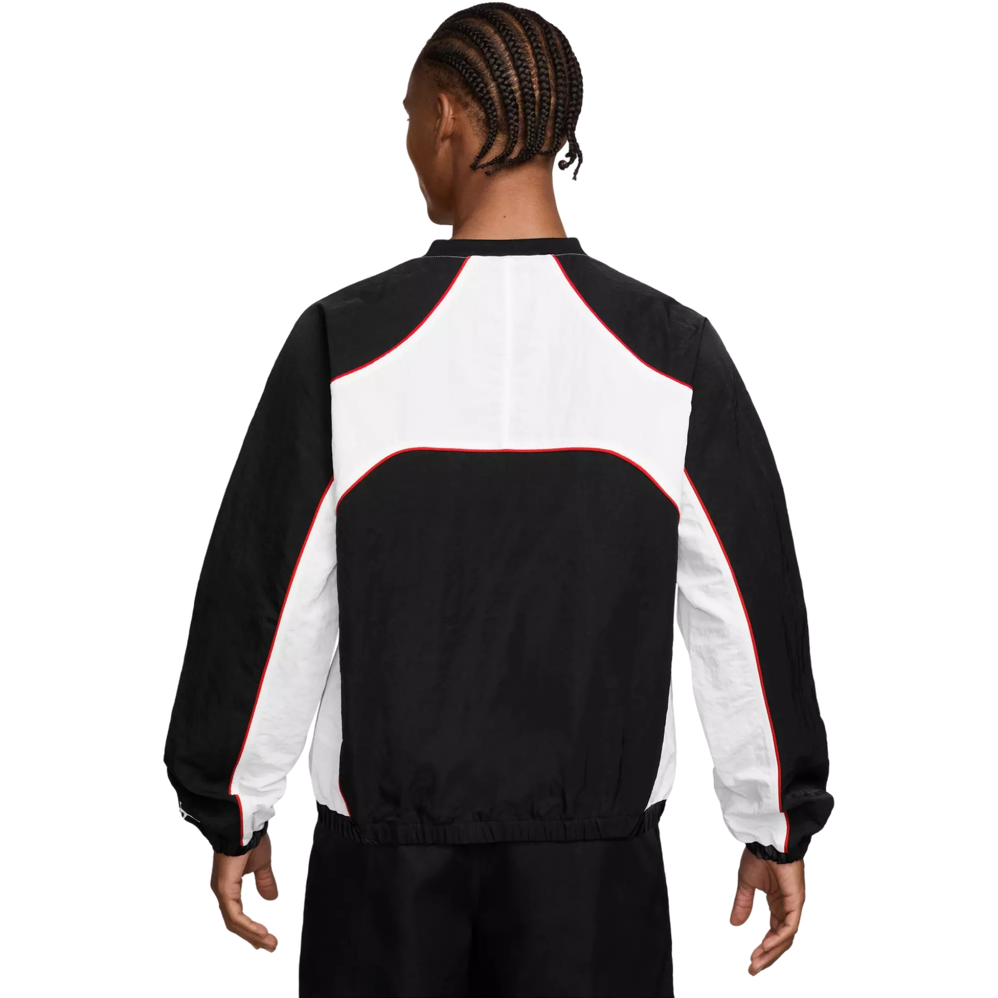 Jordan Men's Flight Long-Sleeve Warm-Up Top - BLACK/WHITE