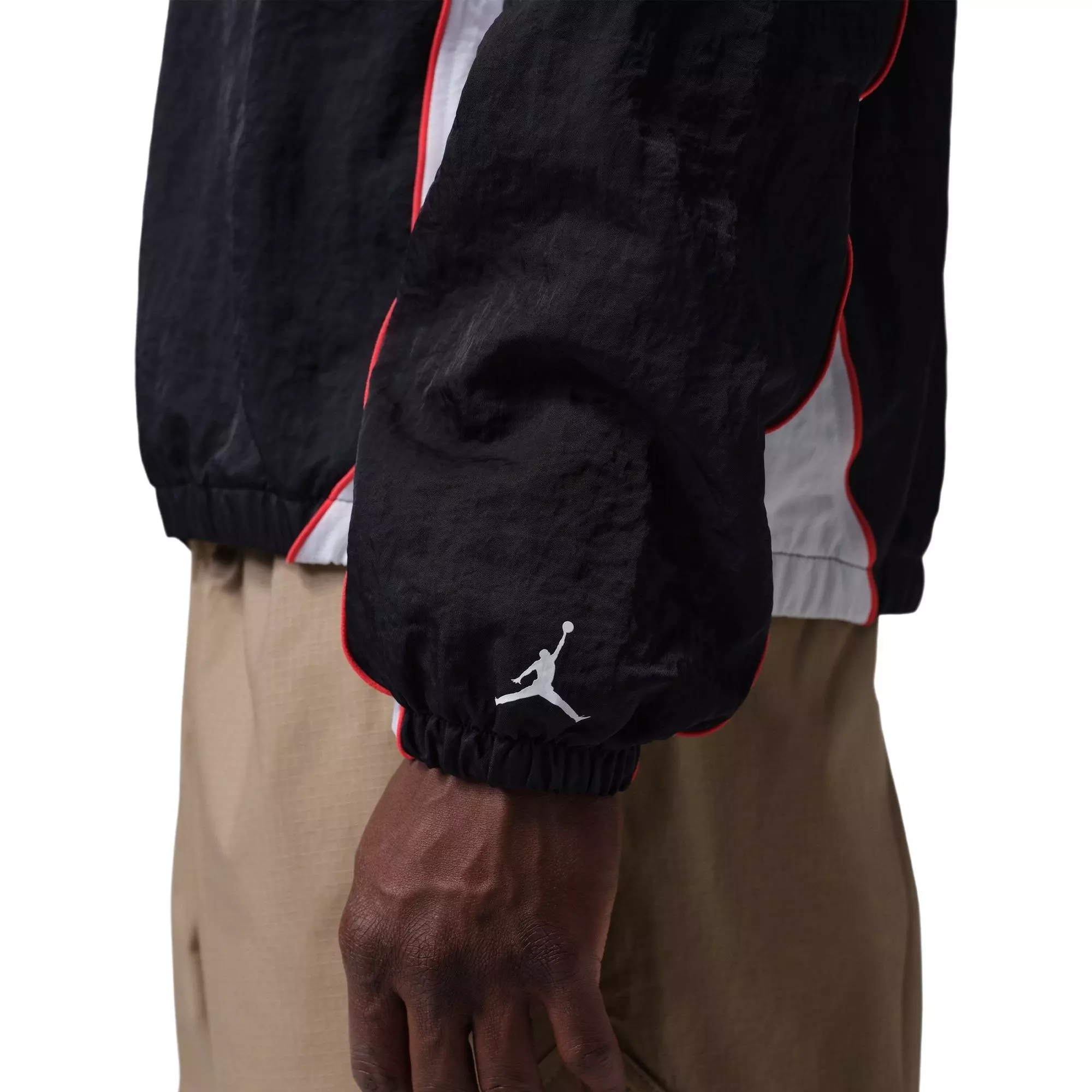 Jordan Men's Flight Long-Sleeve Warm-Up Top - BLACK/WHITE