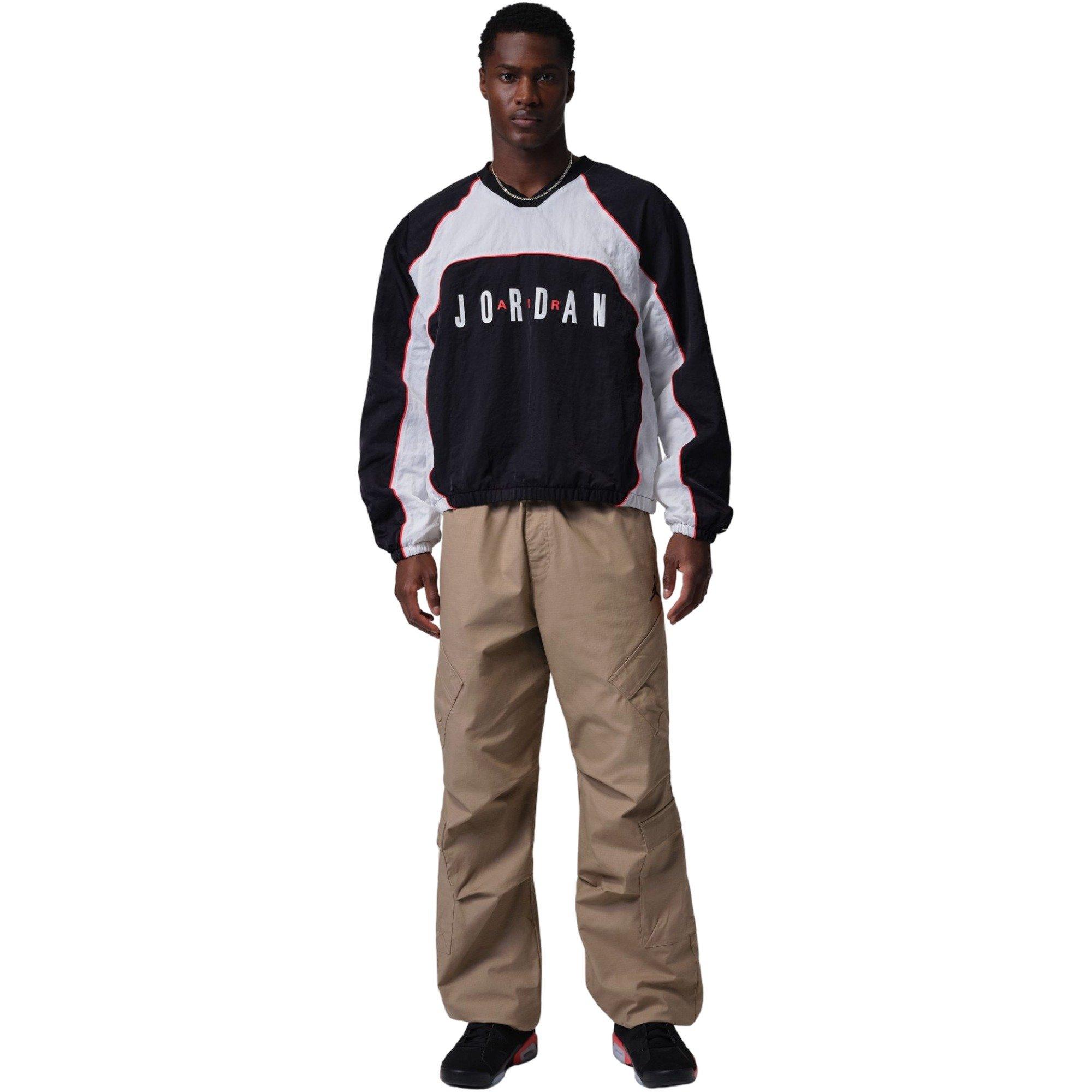 Jordan Men's Flight Long-Sleeve Warm-Up Top - BLACK/WHITE Thumbnail View 6
