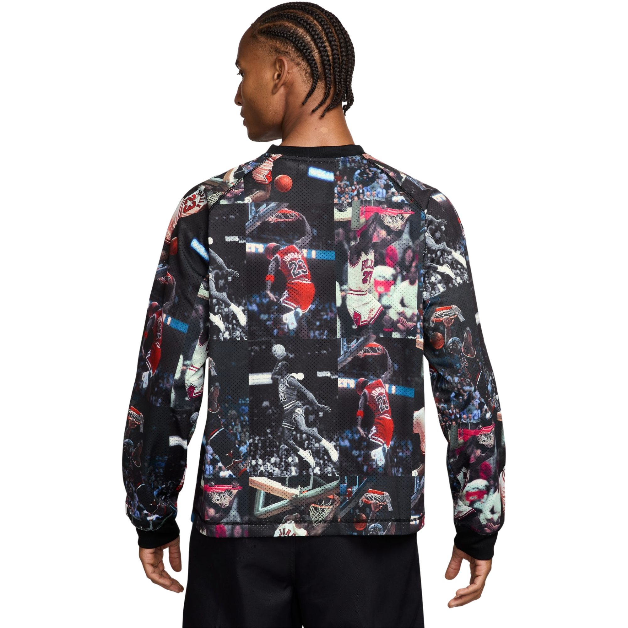 Jordan Men's Flight Printed Long-Sleeve Jersey - BLACK Thumbnail View 2