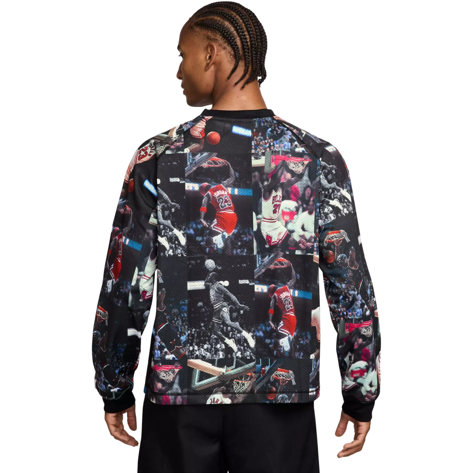Jordan Men's Flight Printed Long-Sleeve Jersey - BLACK