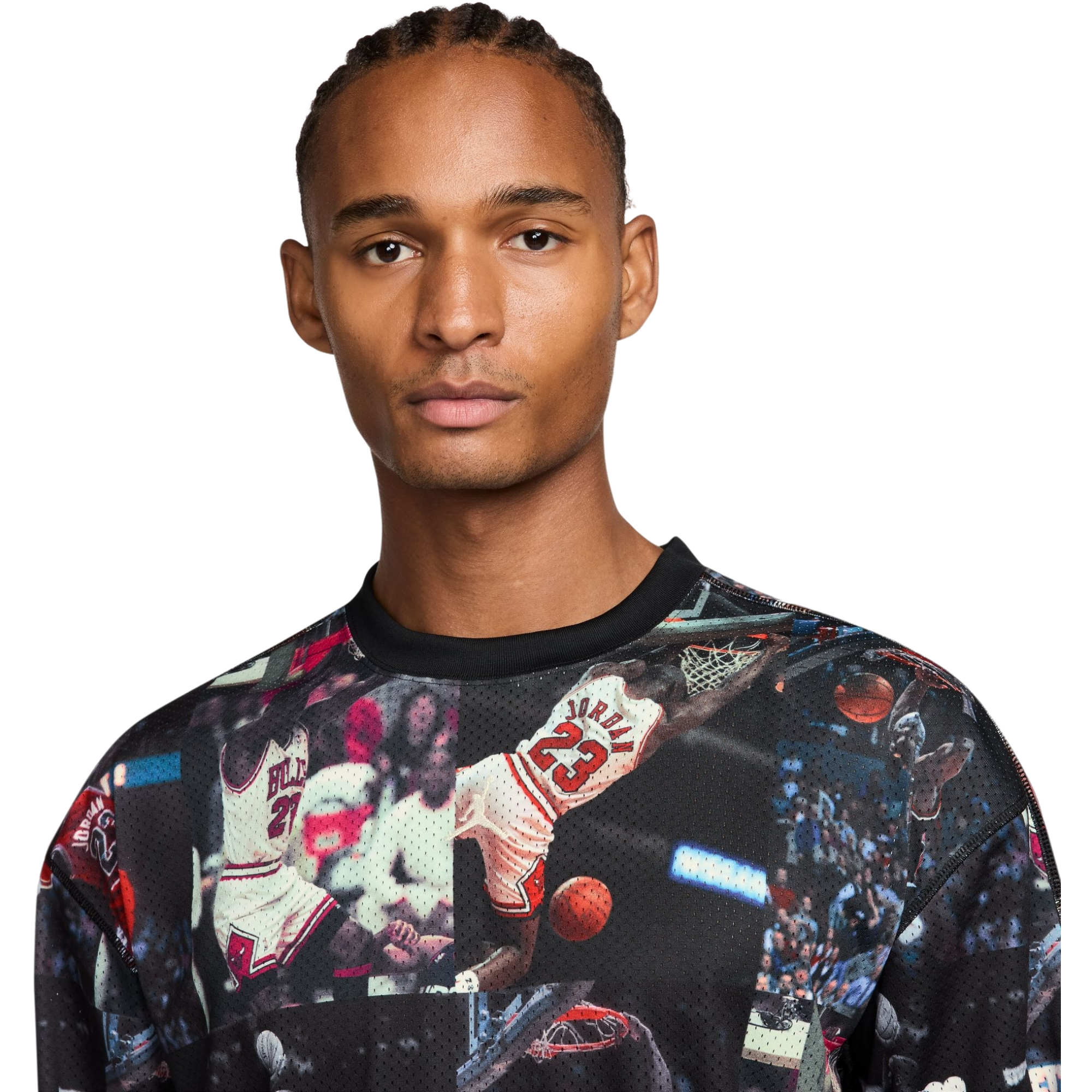 Jordan Men's Flight Printed Long-Sleeve Jersey - BLACK Thumbnail View 3