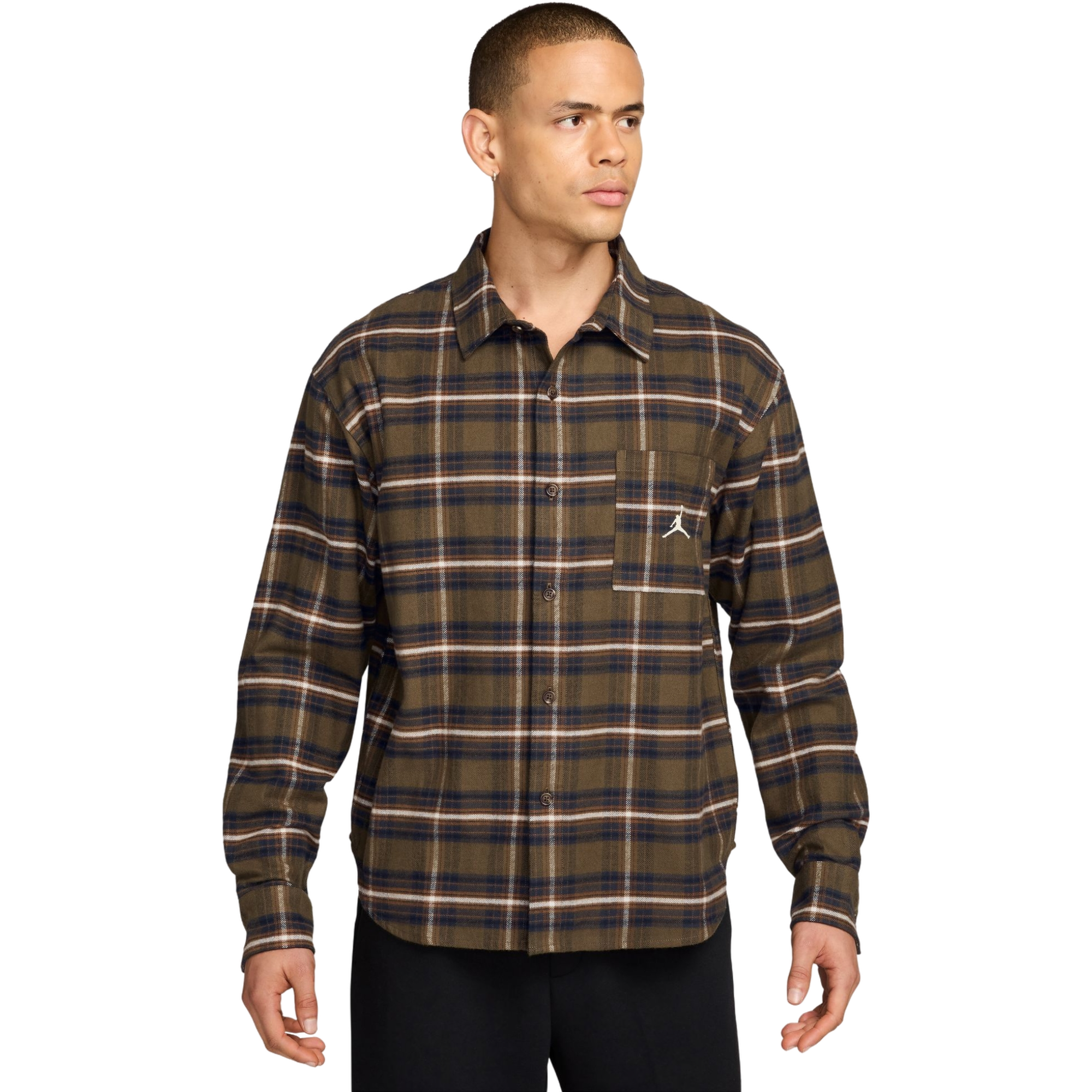 Jordan Men's Brooklyn Graphic Flannel Top - BROWN Thumbnail View 1