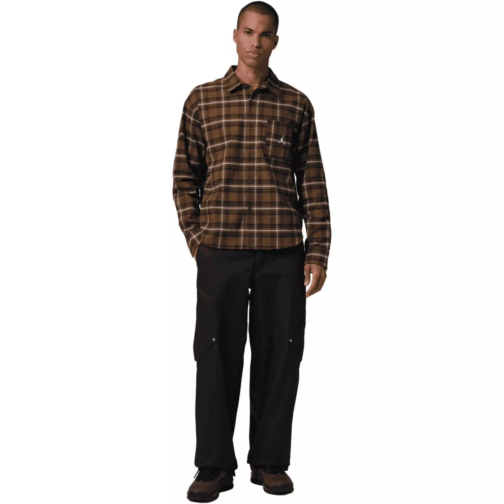 Jordan Men's Brooklyn Graphic Flannel Top - BROWN
