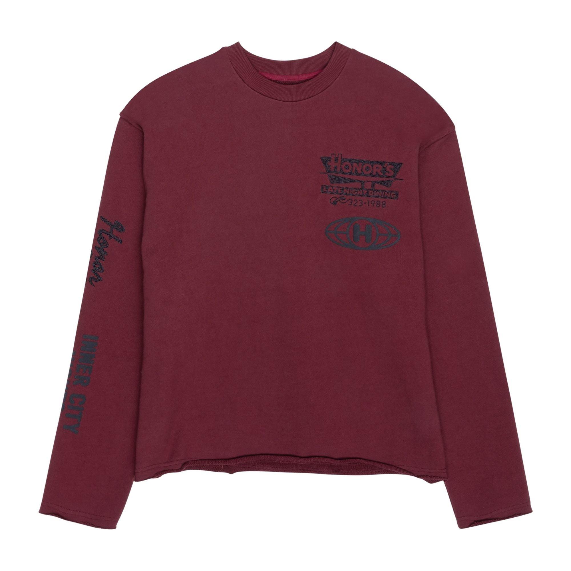 Honor The Gift Men's Mixed Logo Fleece Crew - Burgundy - BURGUNDY Thumbnail View 1