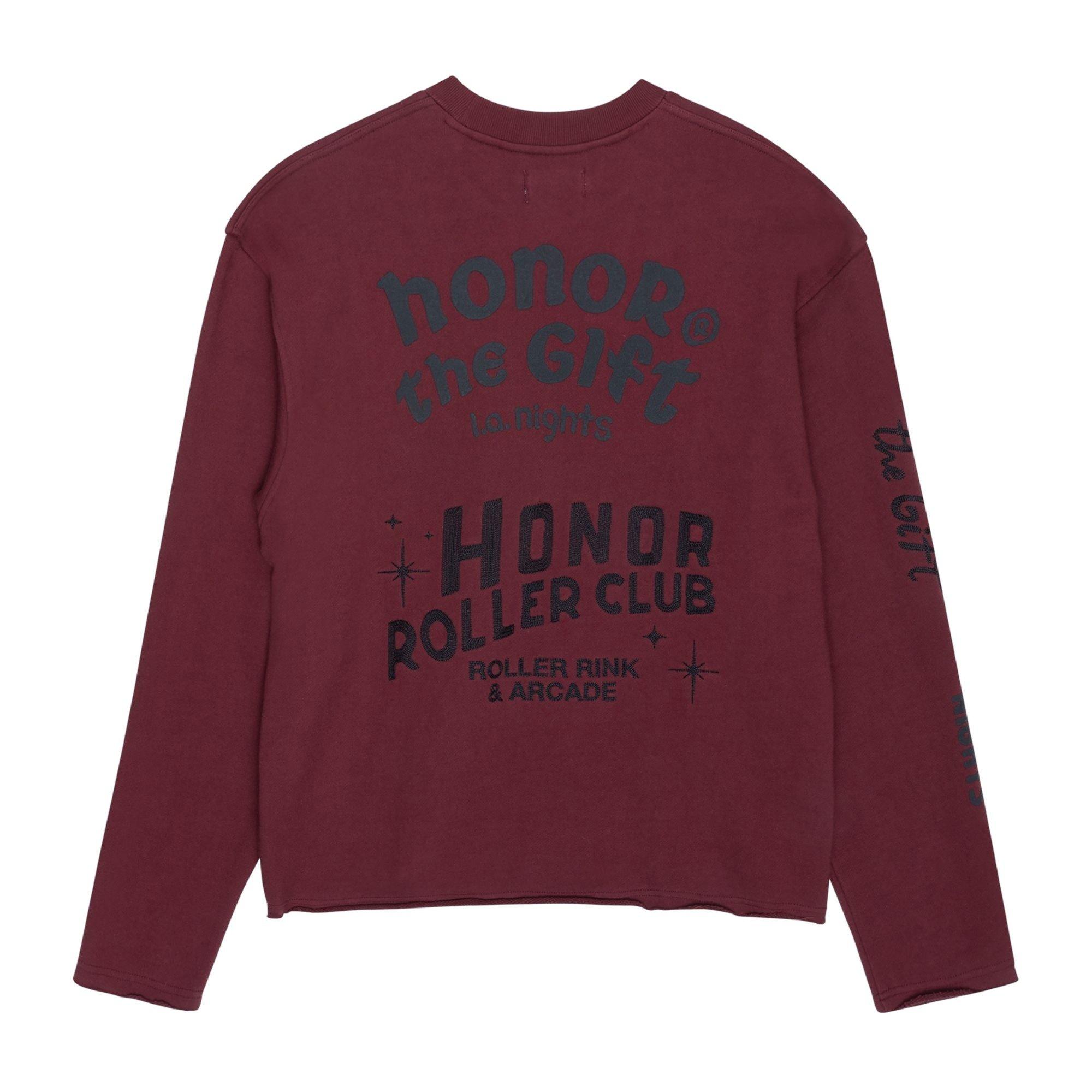 Honor The Gift Men's Mixed Logo Fleece Crew - Burgundy - BURGUNDY Thumbnail View 2