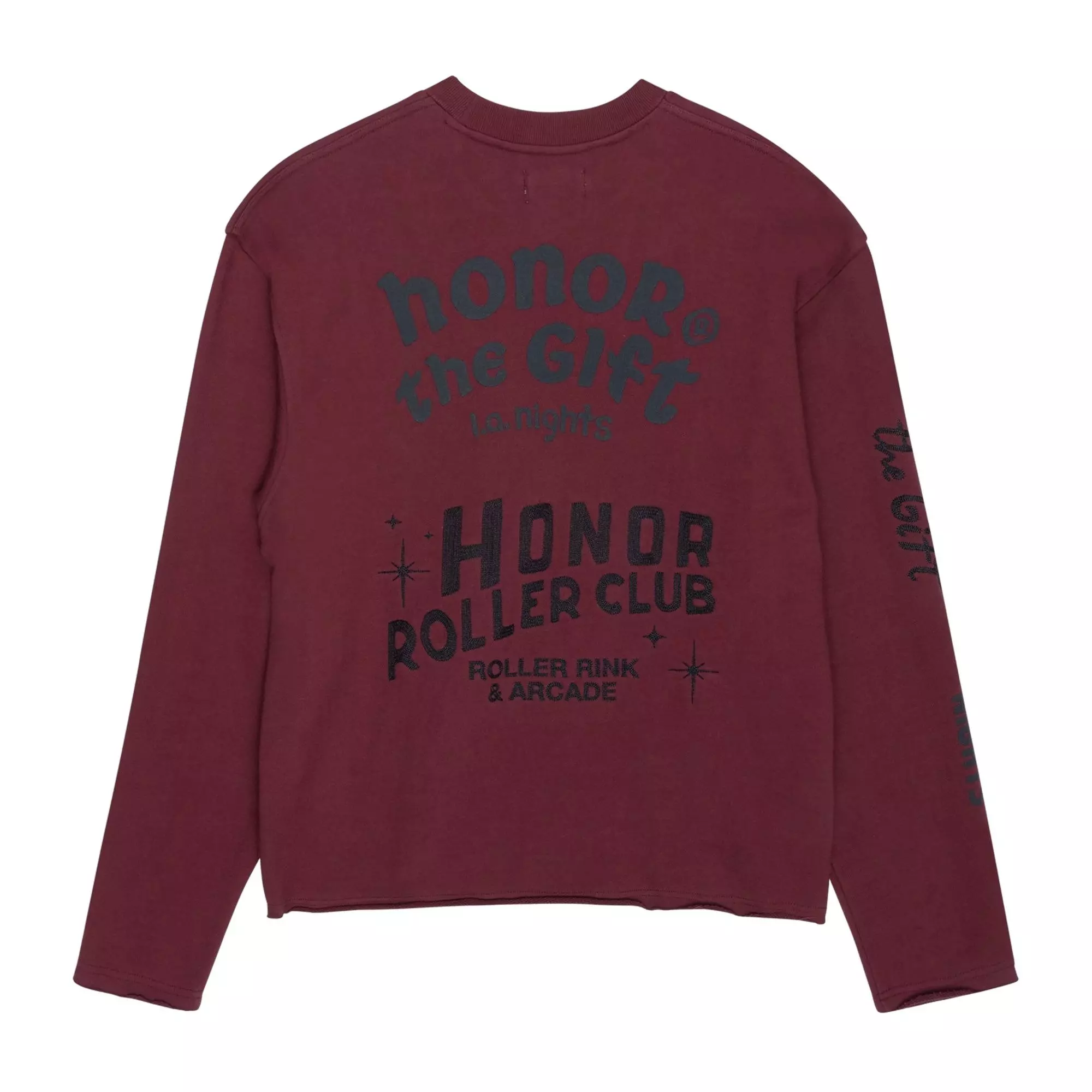 Honor The Gift Men's Mixed Logo Fleece Crew - Burgundy - BURGUNDY