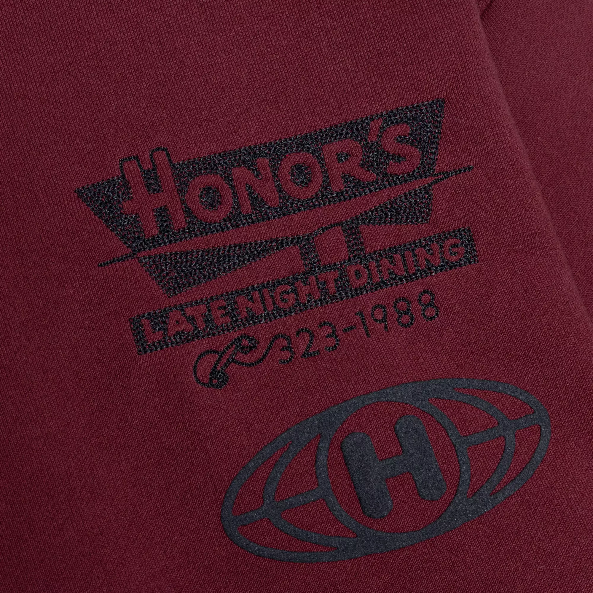 Honor The Gift Men's Mixed Logo Fleece Crew - Burgundy - BURGUNDY