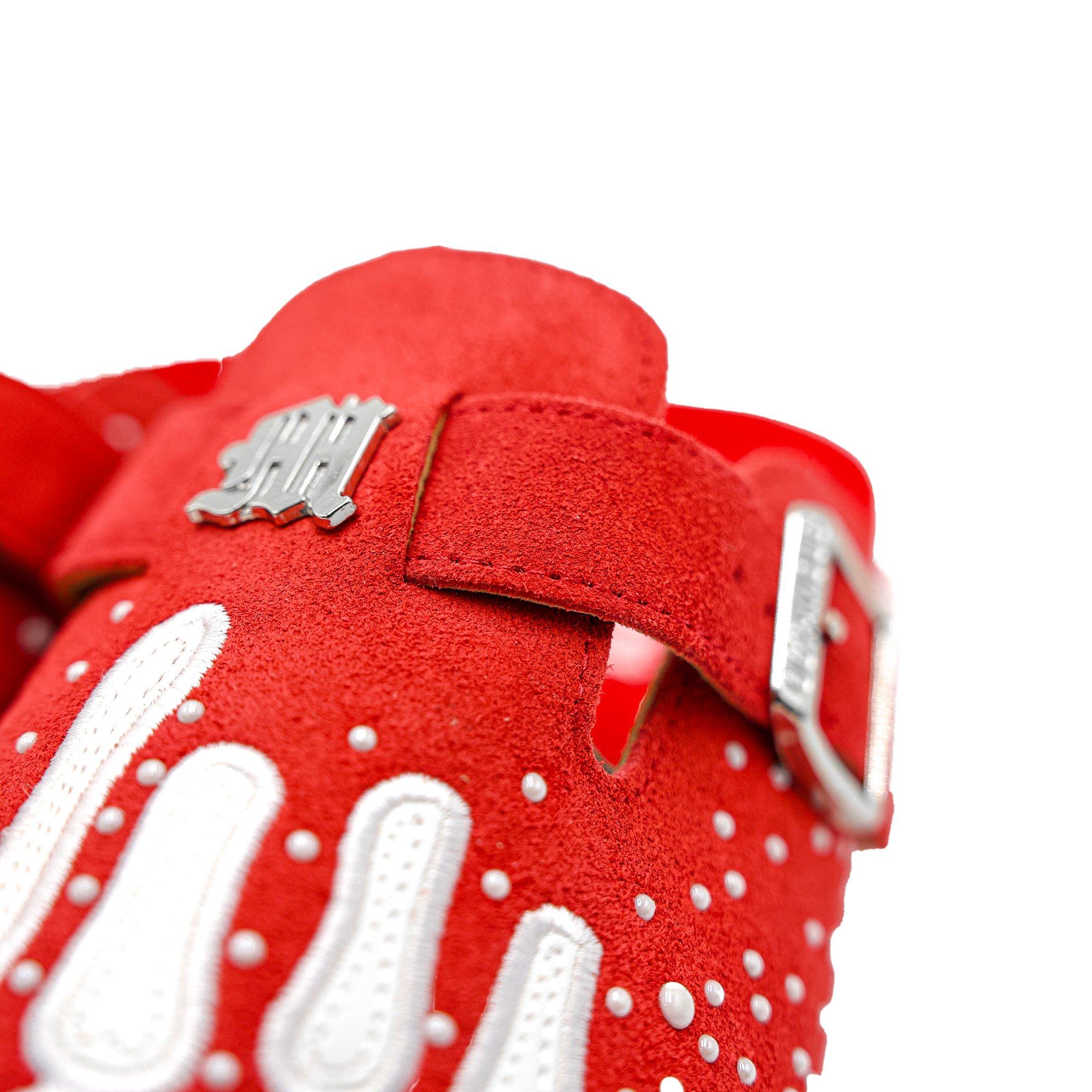 Octavious Marks Red Pearl Suede Clog Unisex | Hibbett display picture 3