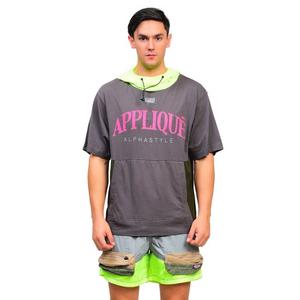 Alpha Style Men's Chris Hooded Tee - Dark Grey