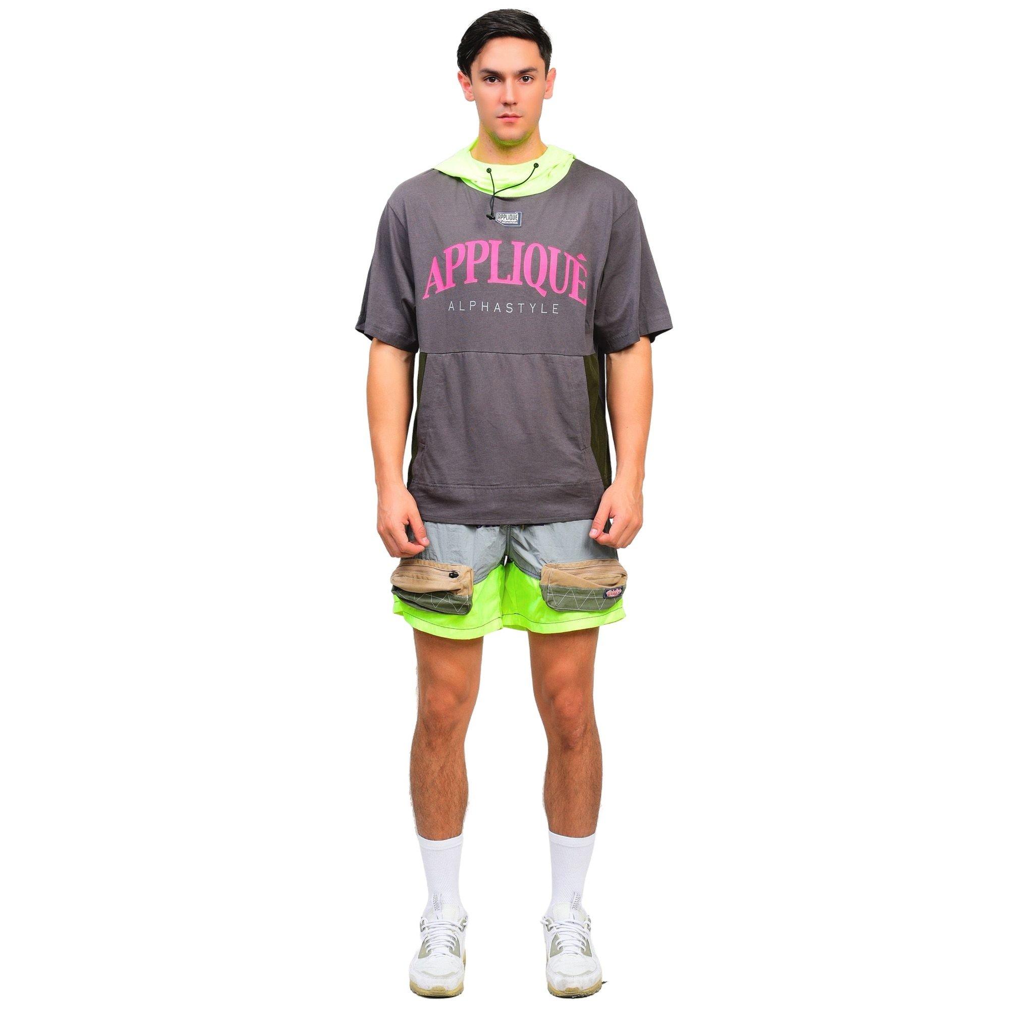 Alpha Style Men's Slade Multi Pocket Shorts - Grey - GREY Thumbnail View 3