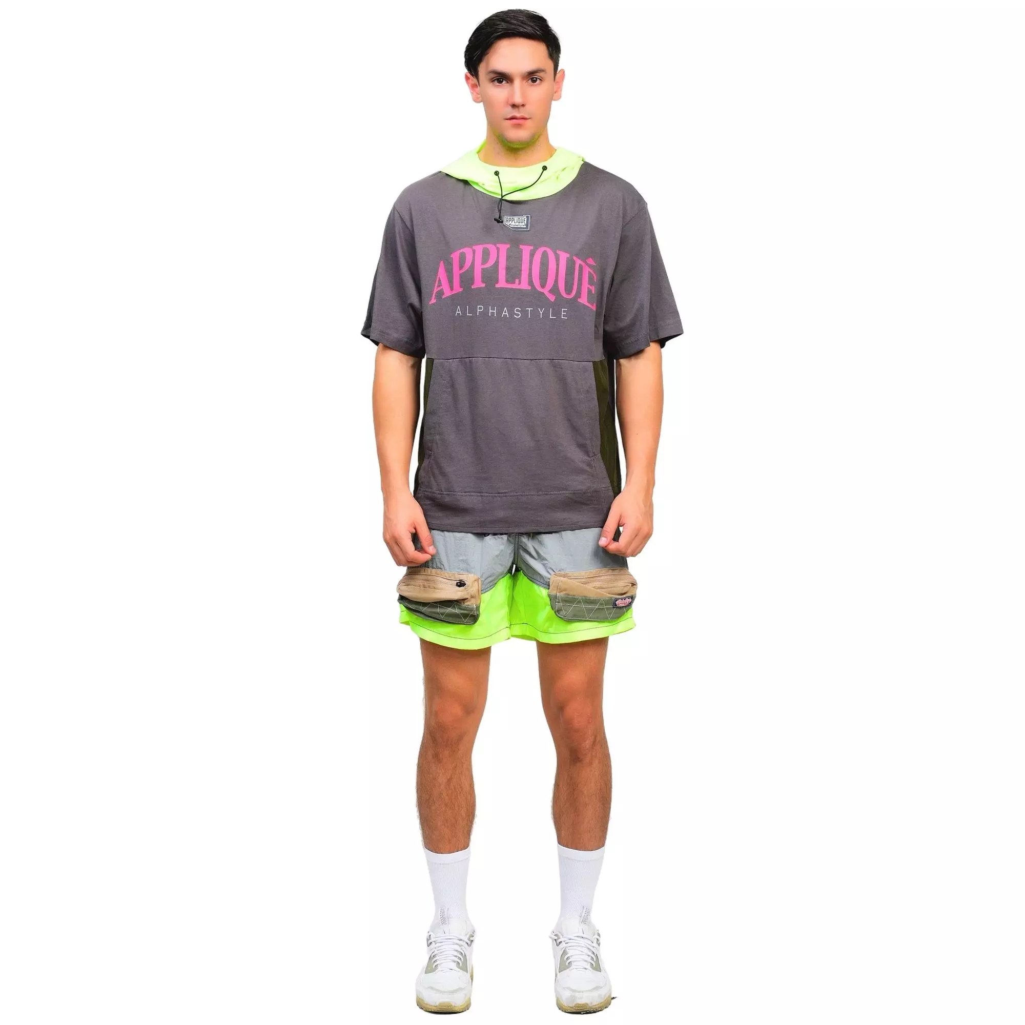 Alpha Style Men's Slade Multi Pocket Shorts - Grey - GREY