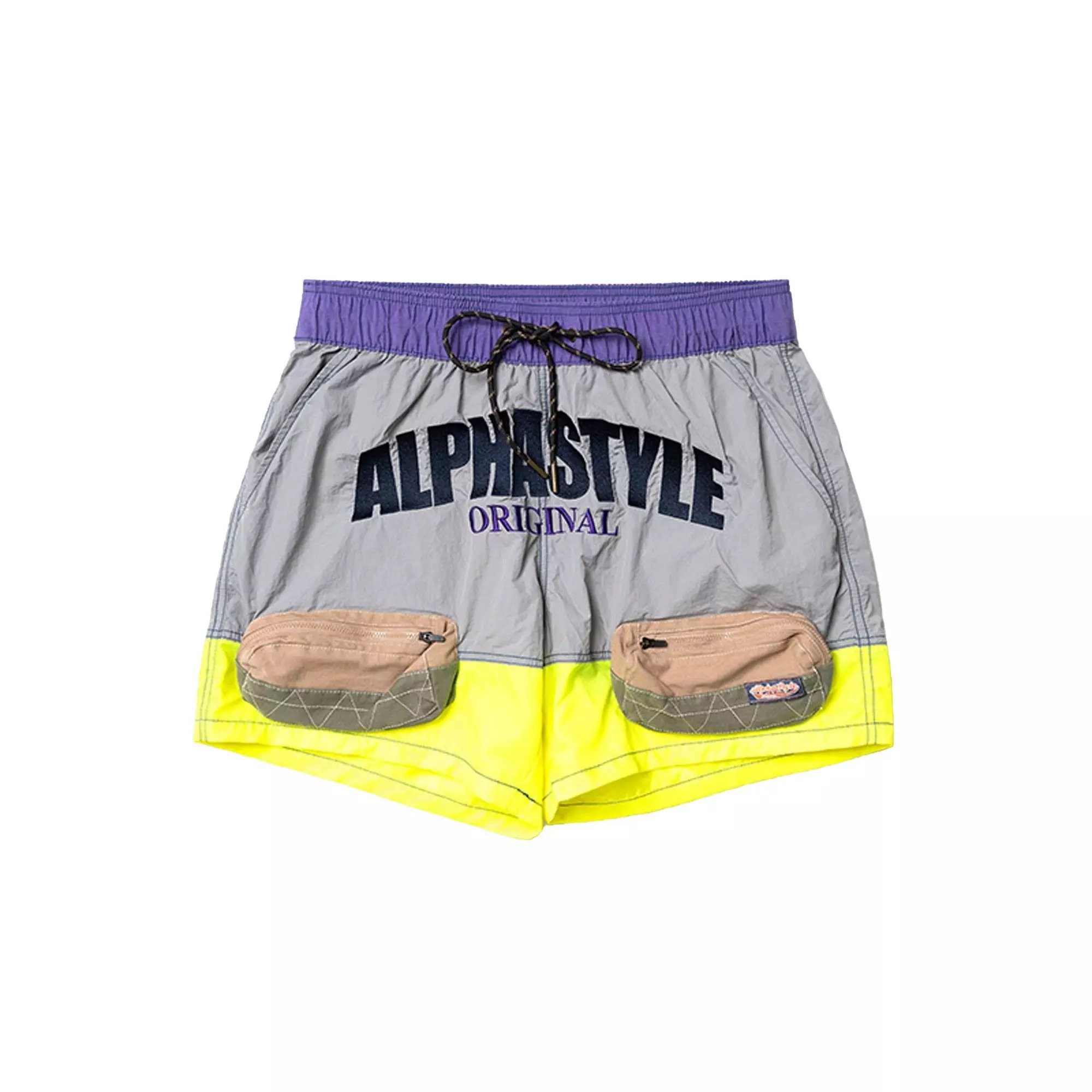 Alpha Style Men's Slade Multi Pocket Shorts - Grey - GREY