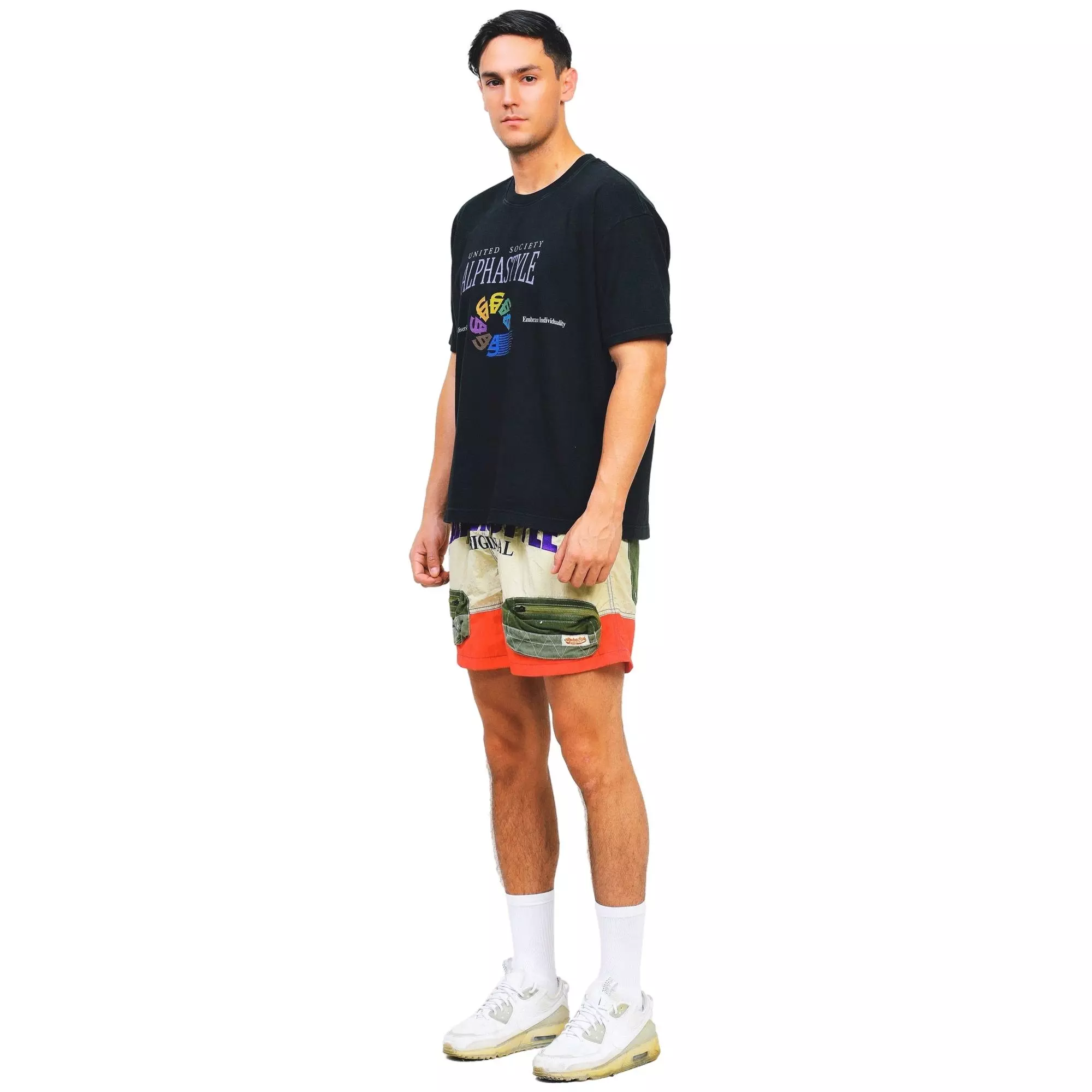 Alpha Style Men's Slade Multi Pocket Shorts - Khaki - KHAKI
