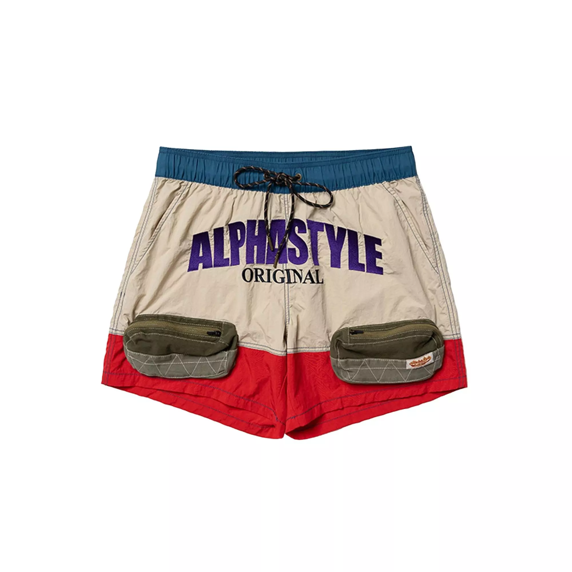 Alpha Style Men's Slade Multi Pocket Shorts - Khaki - KHAKI