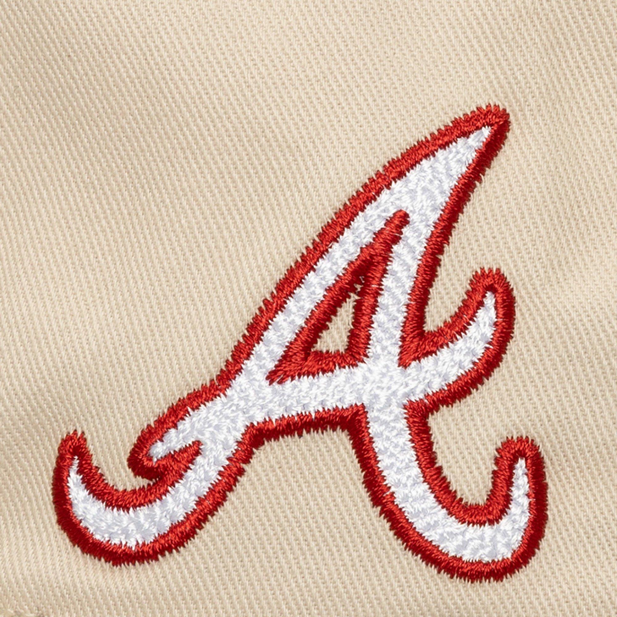 Mitchell & Ness Atlanta Braves Cityscape Snapback Hat - Cream - CREAM Thumbnail View 3