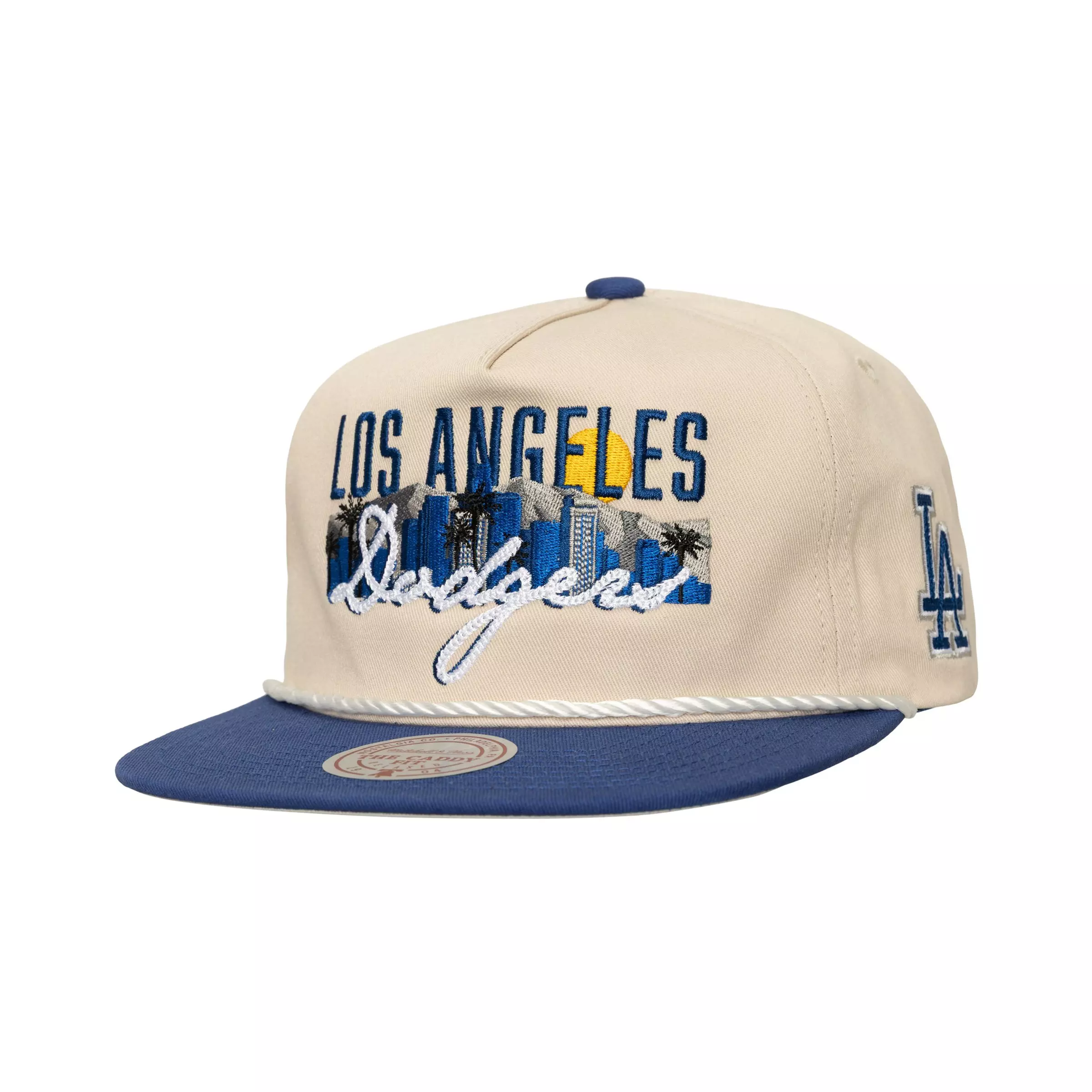 Mitchell &amp; Ness Los Angeles Dodgers Cityscape Snapback Hat-Cream - CREAM