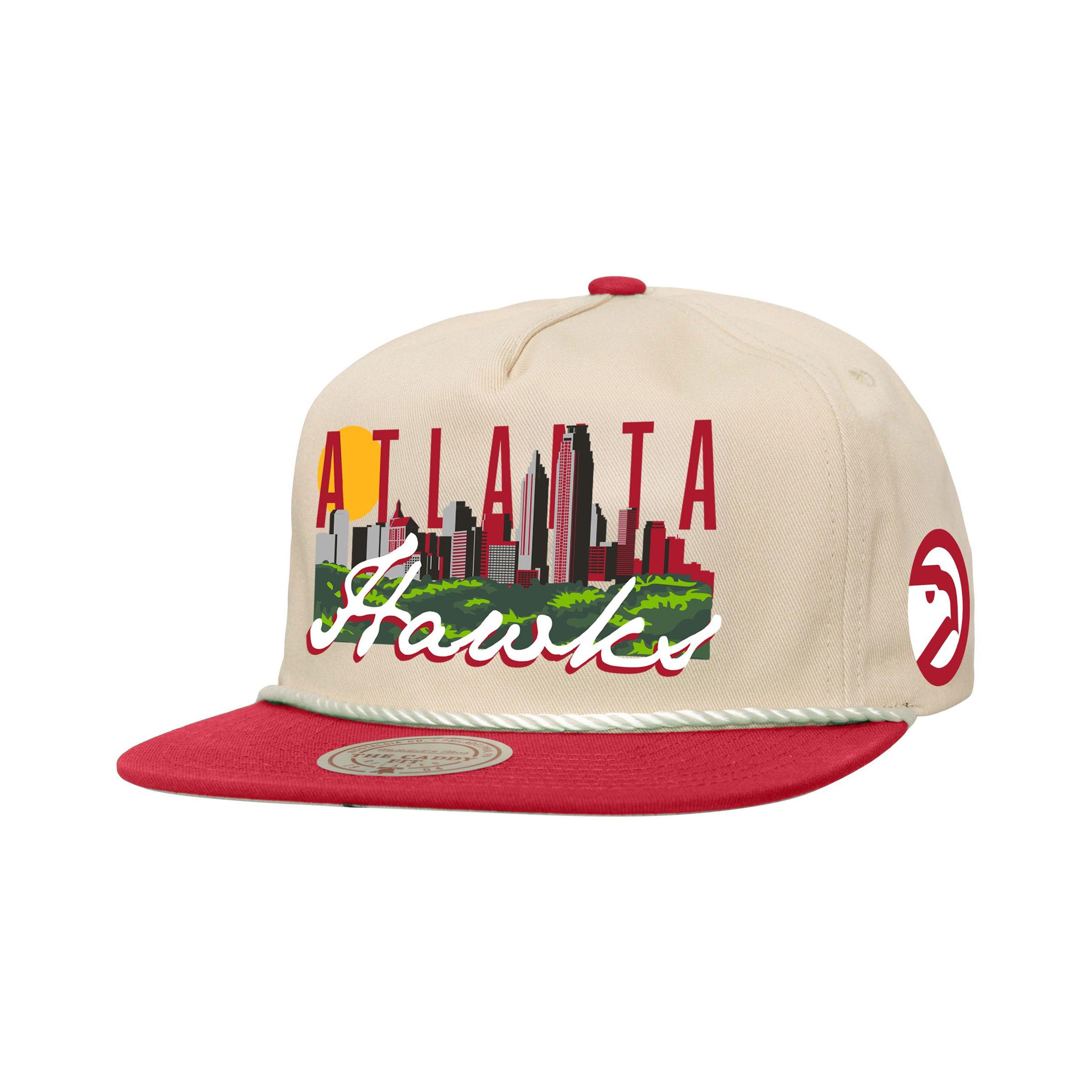 Mitchell & Ness Atlanta Hawks Cityscape Cream Snapback Hat