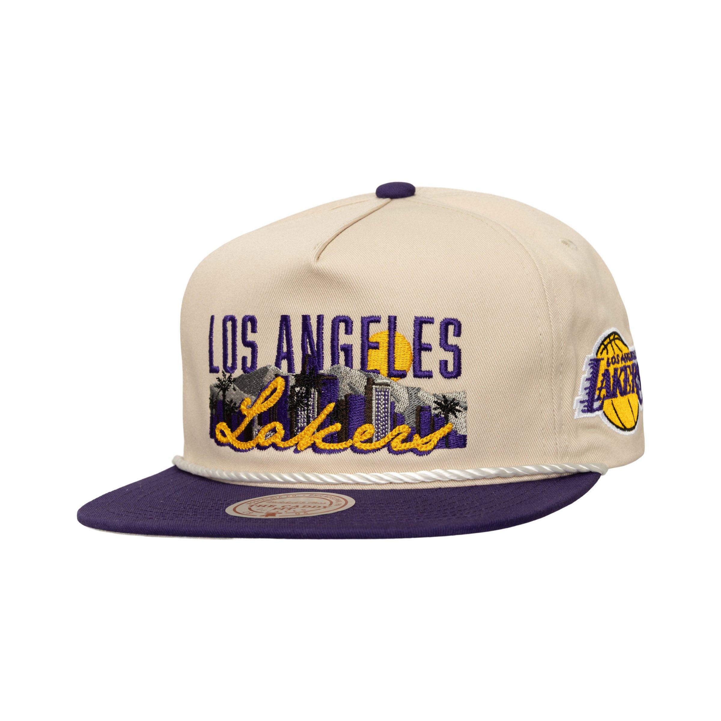 Mitchell &amp; Ness Los Angeles Lakers Cityscape Cream Snapback Hat