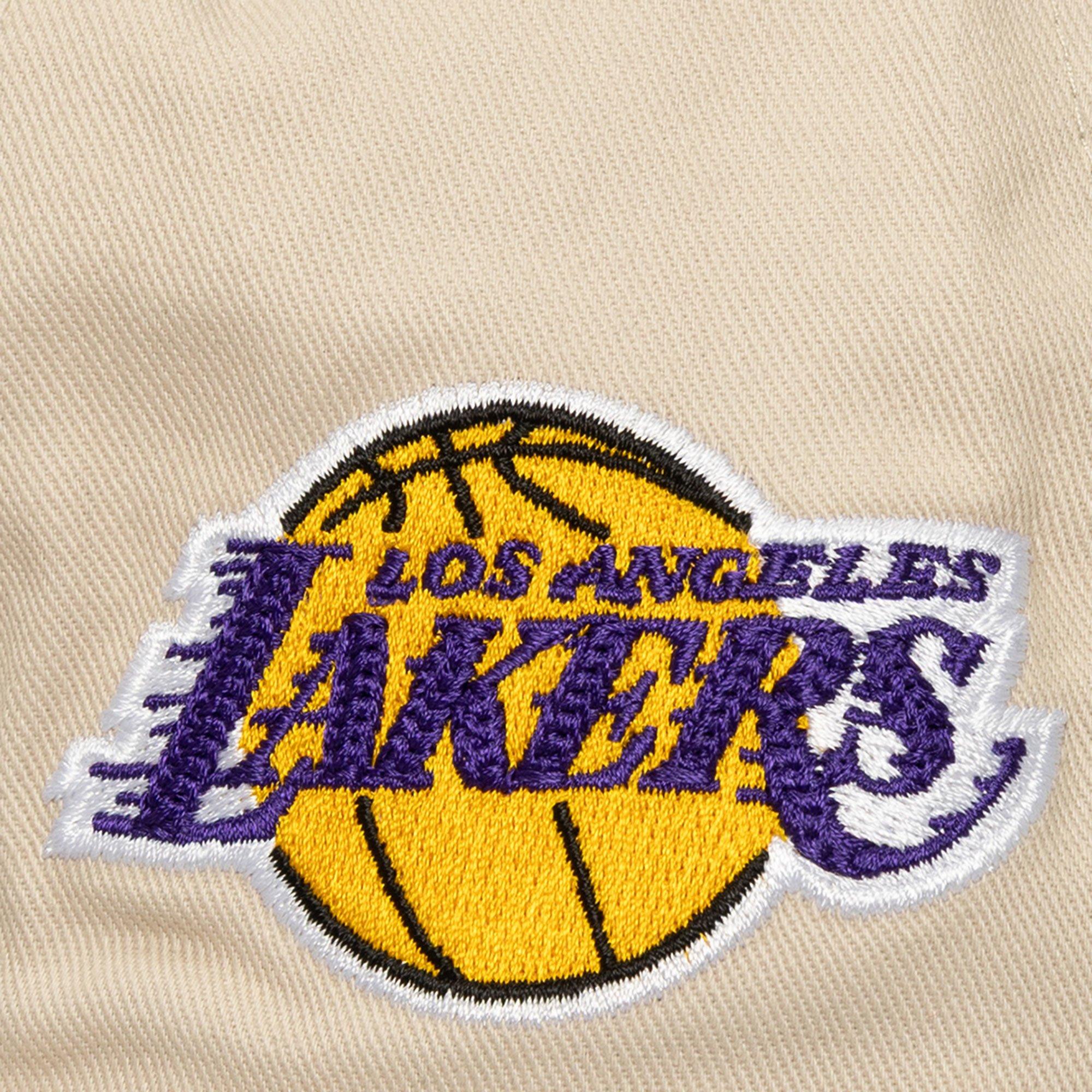 Mitchell & Ness Los Angeles Lakers Cityscape Snapback Hat-Cream