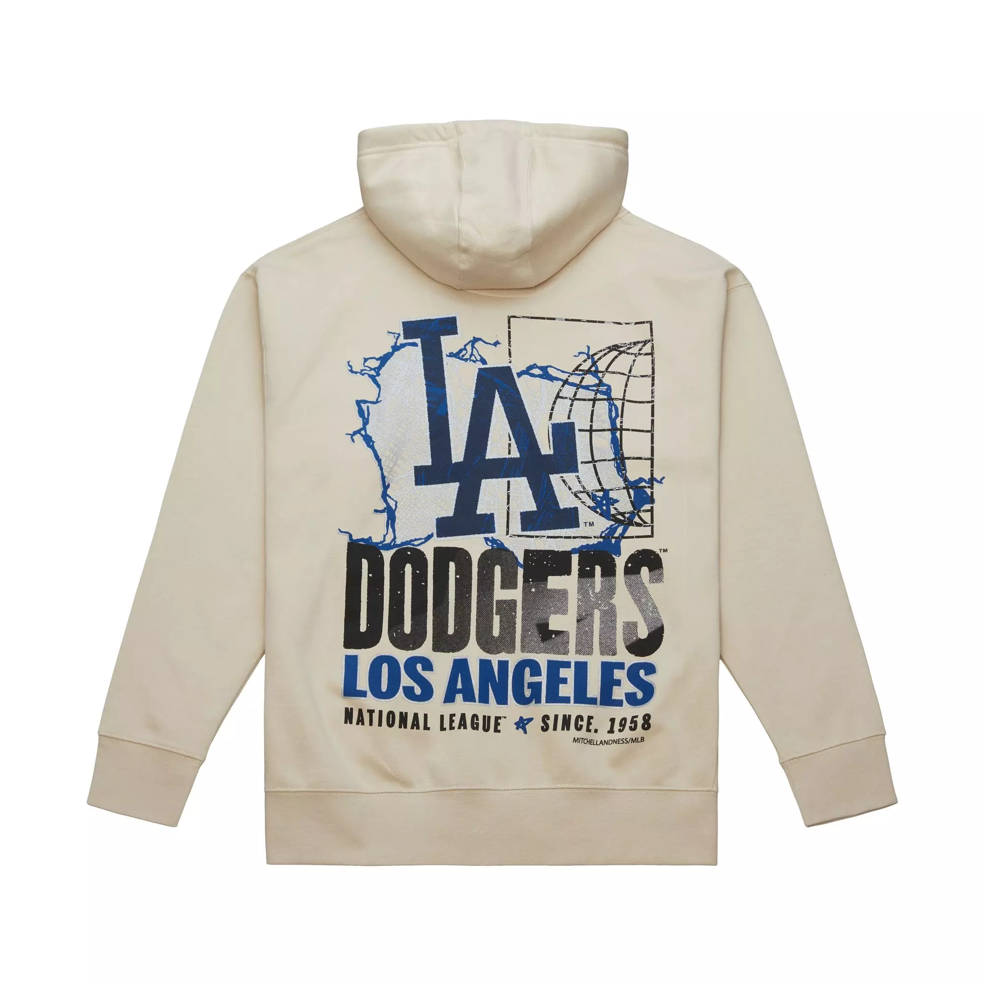 Mitchell & Ness Los Angeles Dodgers Cityscape Fleece Hoodie - Cream - CREAM