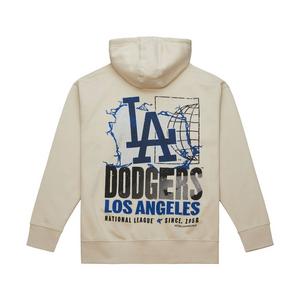Mitchell & Ness Los Angeles Dodgers Cityscape Fleece Hoodie-Cream