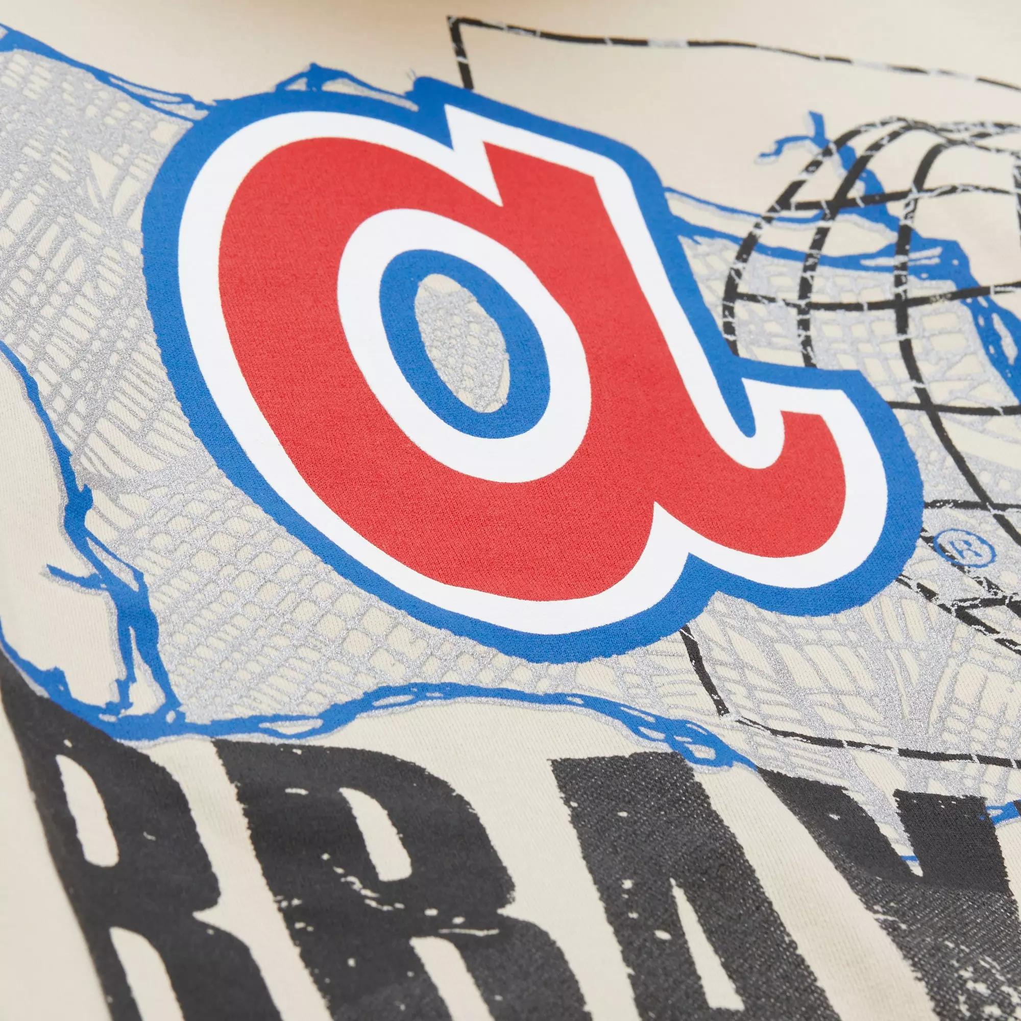 Mitchell & Ness Atlanta Braves Cityscape Fleece Hoodie - Cream - CREAM