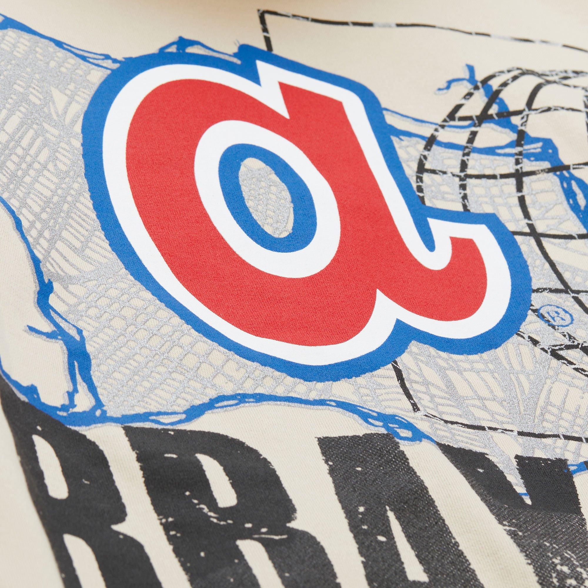 Mitchell & Ness Atlanta Braves Cityscape Fleece Hoodie-Cream - CREAM Thumbnail View 4