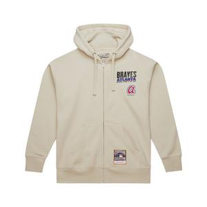 Mitchell & Ness Atlanta Braves Cityscape Fleece Hoodie-Cream
