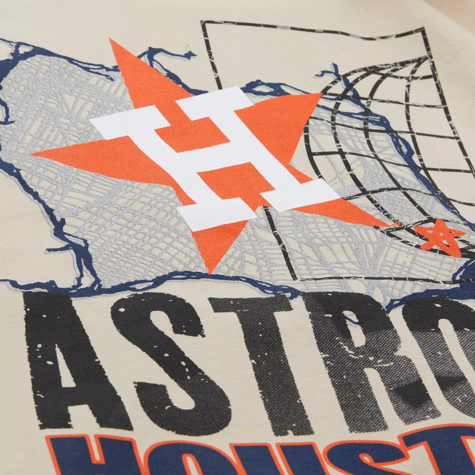 Mitchell & Ness Houston Astros Cityscape Fleece Hoodie-Cream - CREAM