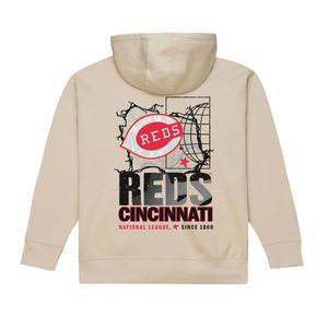 Mitchell & Ness Cincinnati Reds Cityscape Fleece Hoodie-Cream.