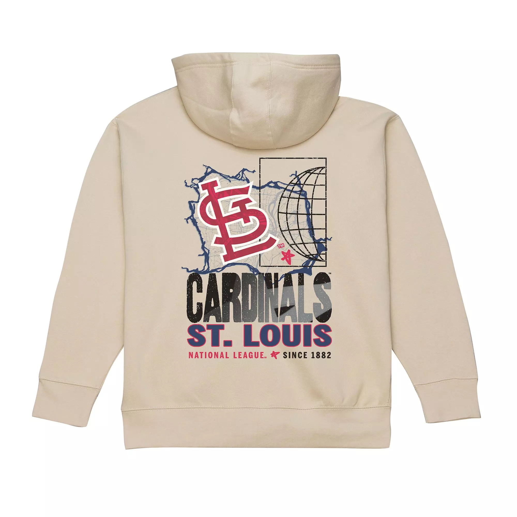 Mitchell & Ness St. Louis Cardinals Cityscape Fleece Hoodie-Cream - CREAM