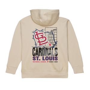 Mitchell & Ness St. Louis Cardinals Cityscape Fleece Hoodie-Cream