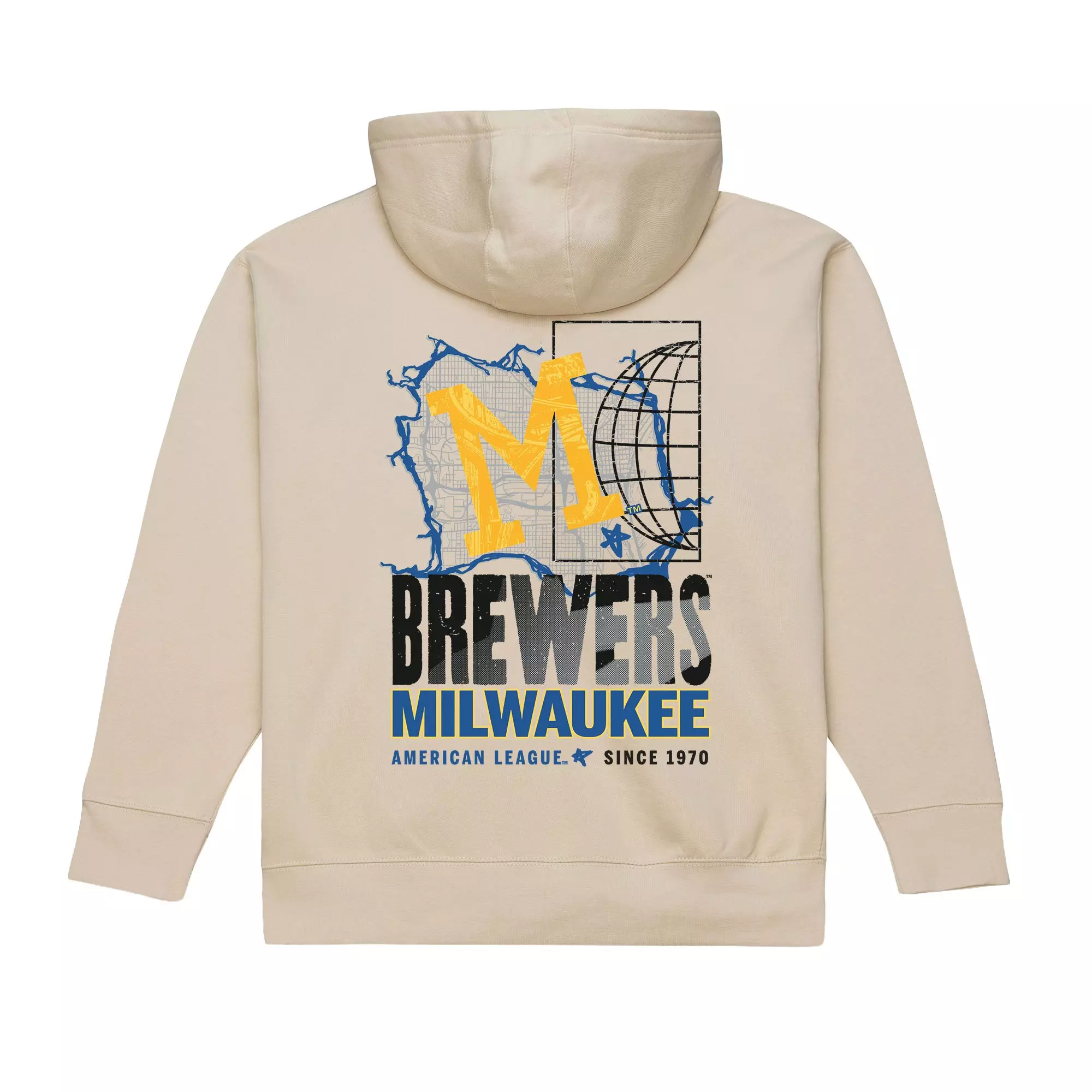 Mitchell & Ness Milwaukee Brewers Cityscape Fleece Hoodie - Cream - CREAM