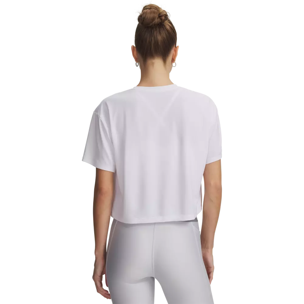 Under Armour Women's Linear Logo Crop Tee - WHITE