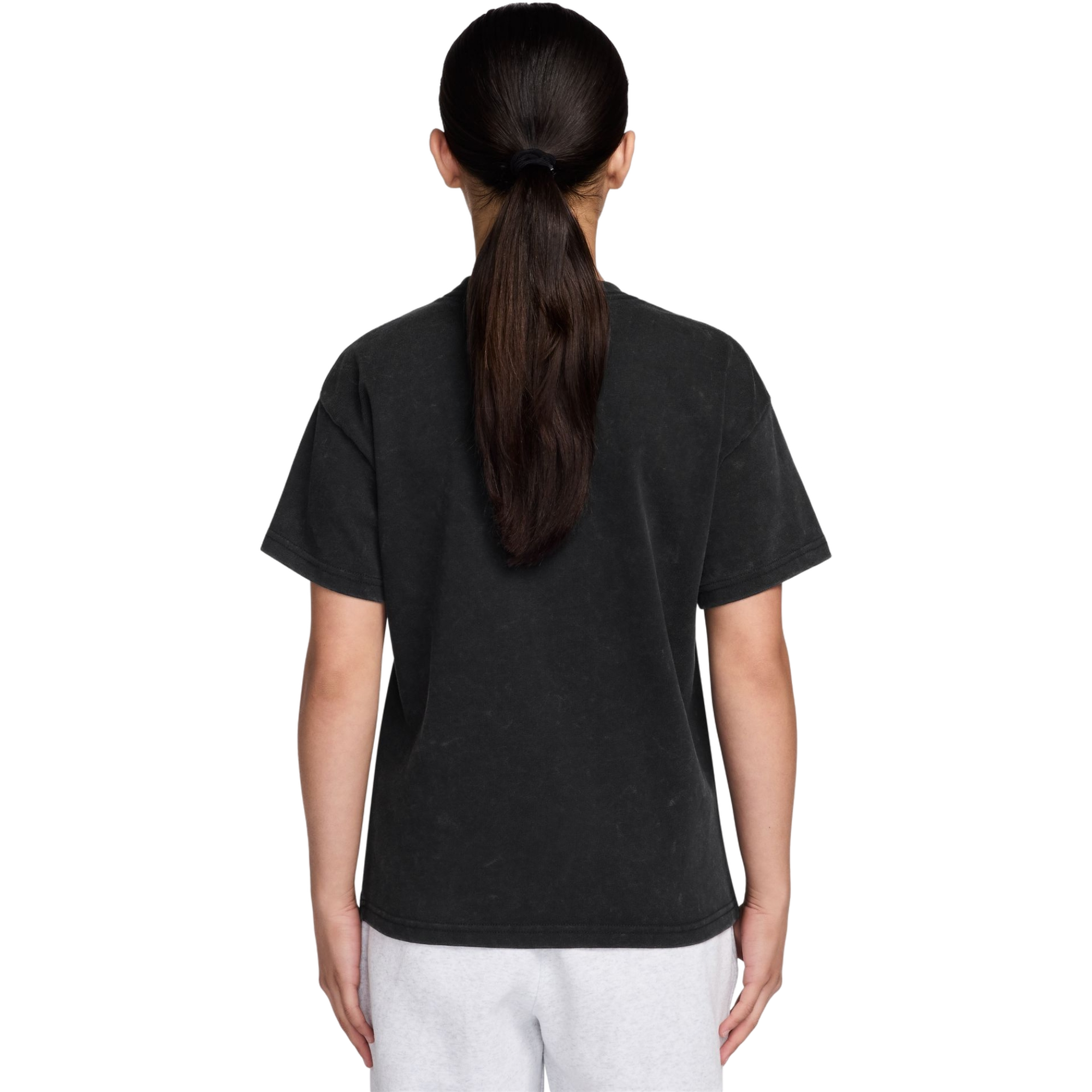 Nike Sportswear Logo Big Kids' Black Wash Tee